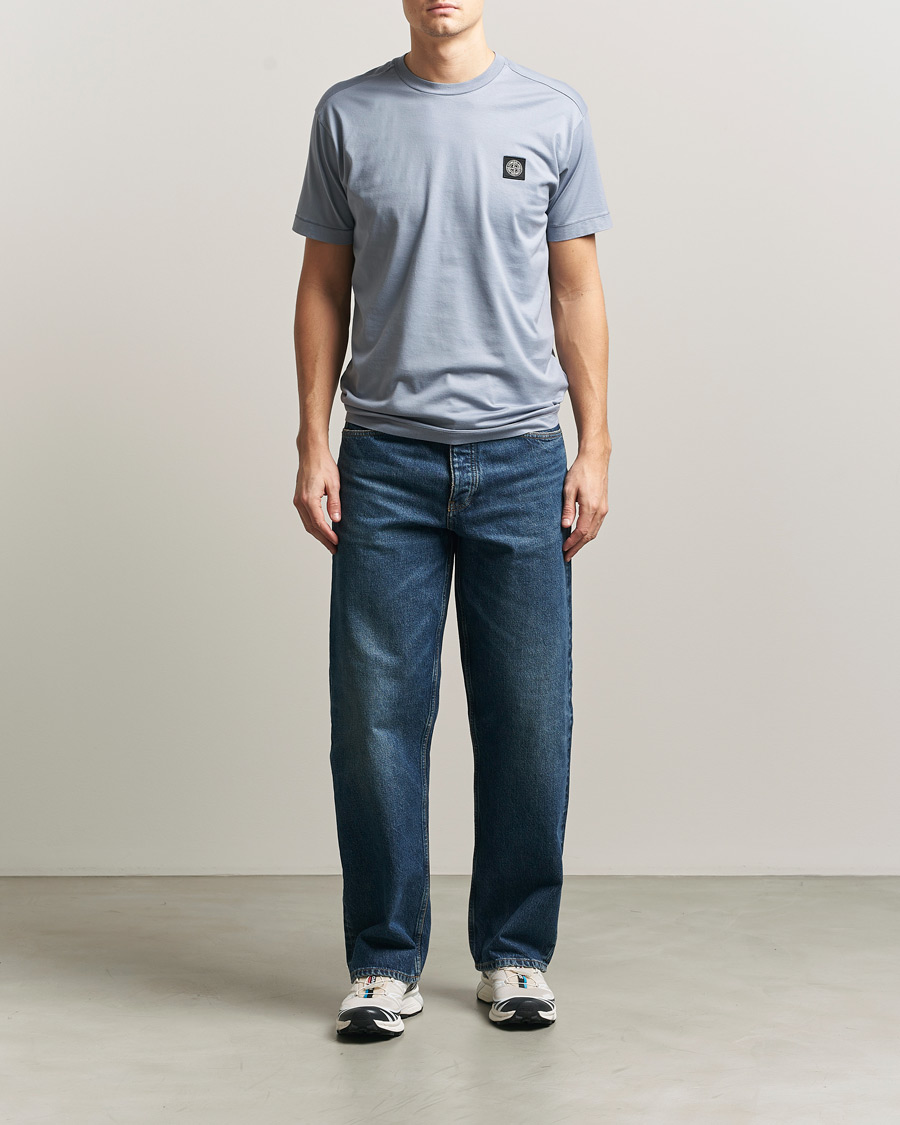 Stone Island Garment Dyed Cotton Jersey T-Shirt Dark Blue at