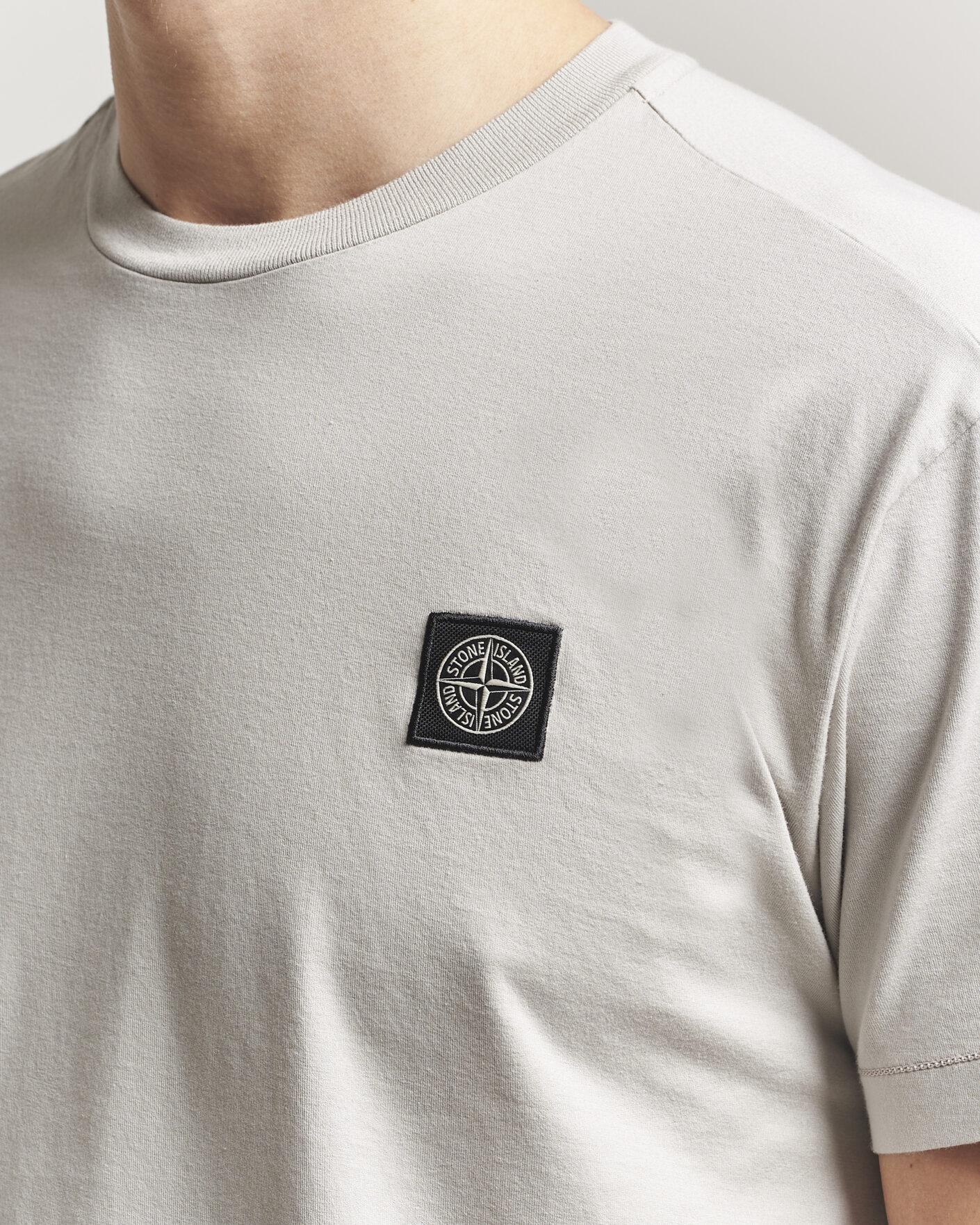 Men | T-Shirts | Stone Island | Garment Dyed Cotton Jersey T-Shirt Pearl Grey