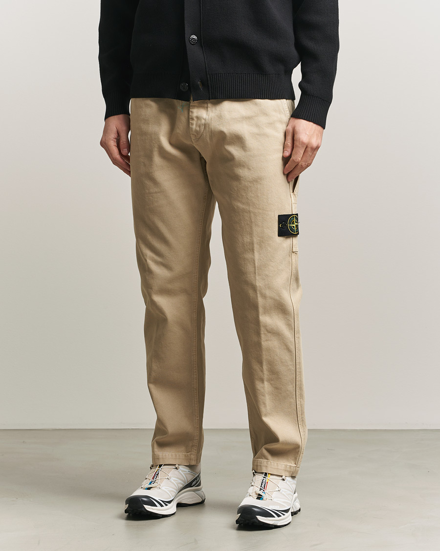 Men | Trousers | Stone Island | Organic Panama Cotton Trousers Desert