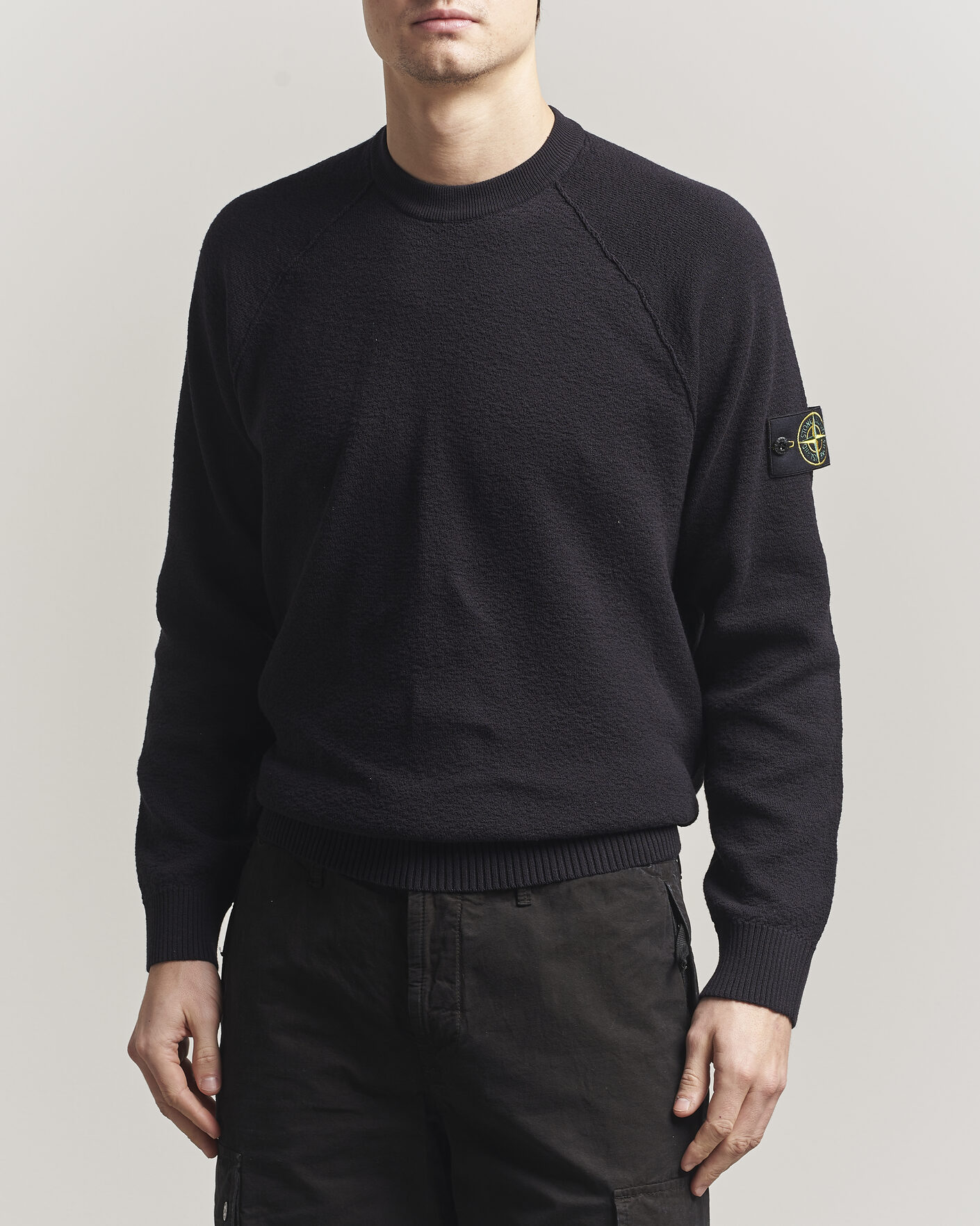 Men | Sweaters & Knitwear | Stone Island | Raw Hand Organic Cotton Crewneck Navy
