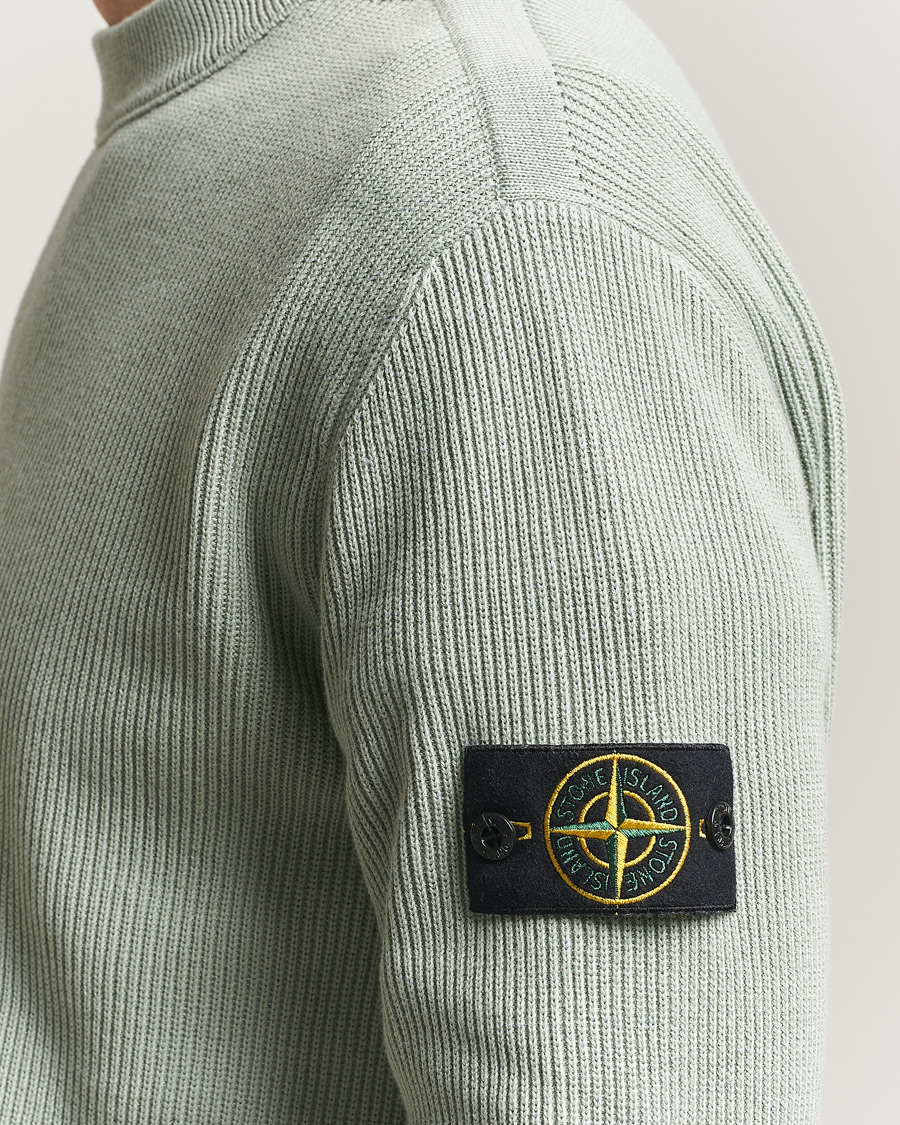 Men | Sweaters & Knitwear | Stone Island | Ribbed Soft Organic Cotton Crewneck Sage
