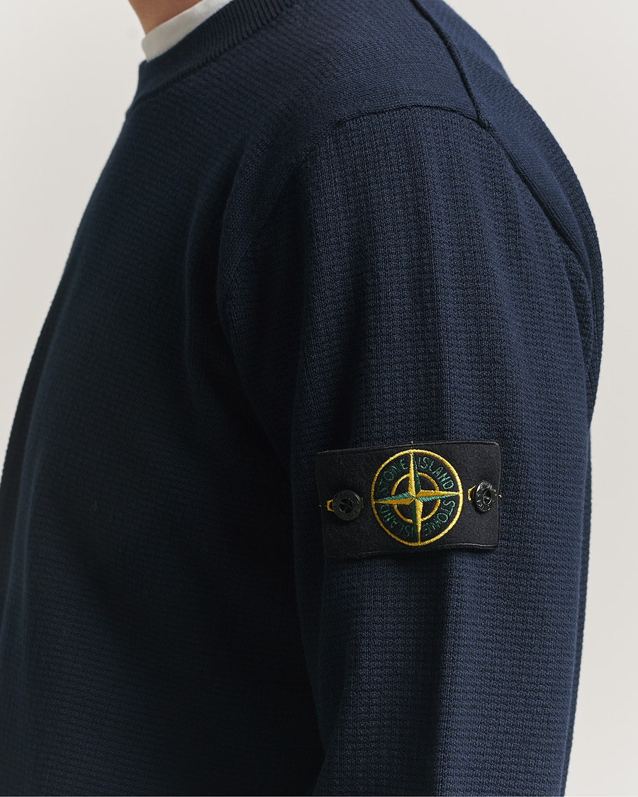 Men | Sweaters & Knitwear | Stone Island | Micro Stitch Soft Organic Cotton Crewneck Navy
