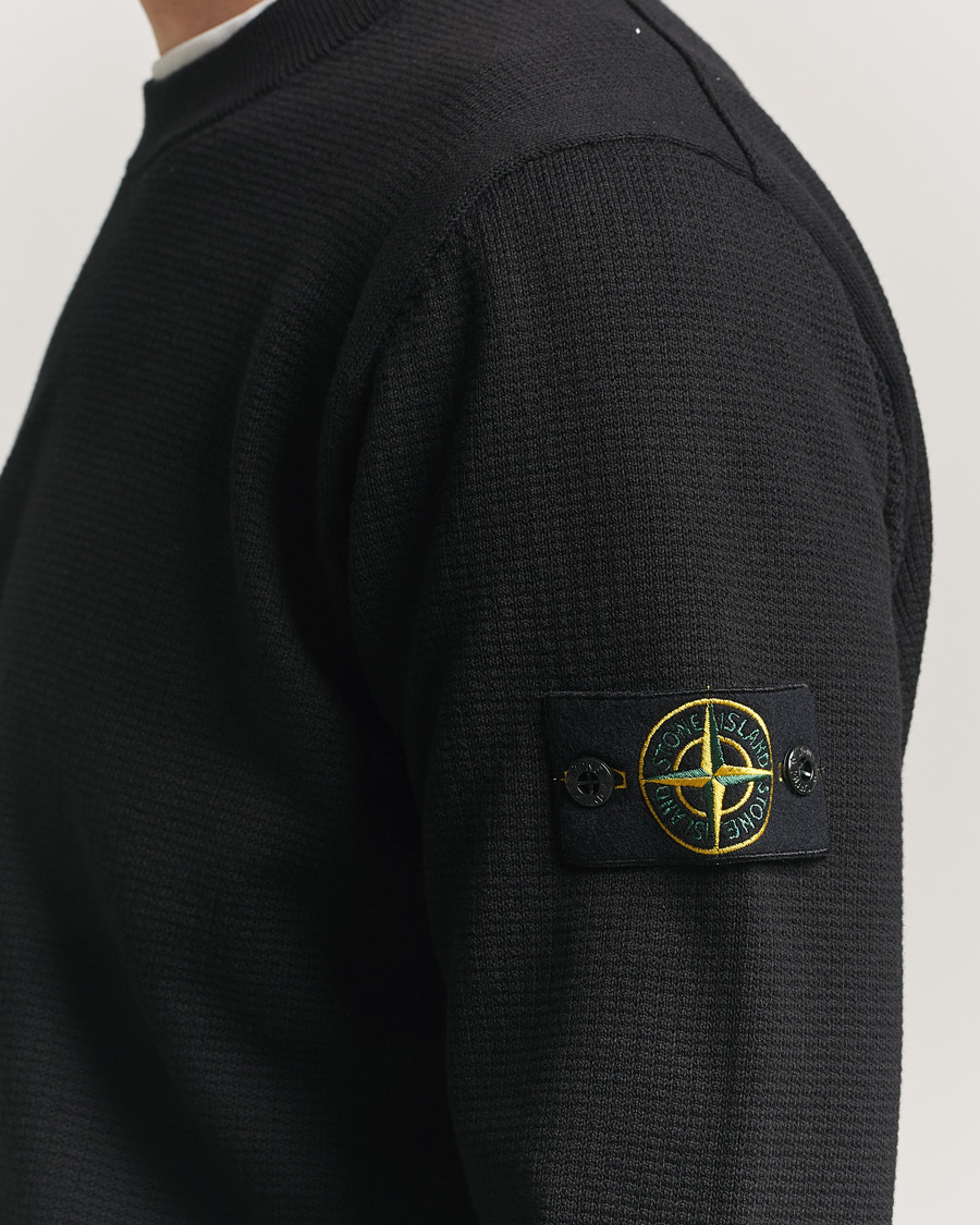 Men | Sweaters & Knitwear | Stone Island | Micro Stitch Soft Organic Cotton Crewneck Black