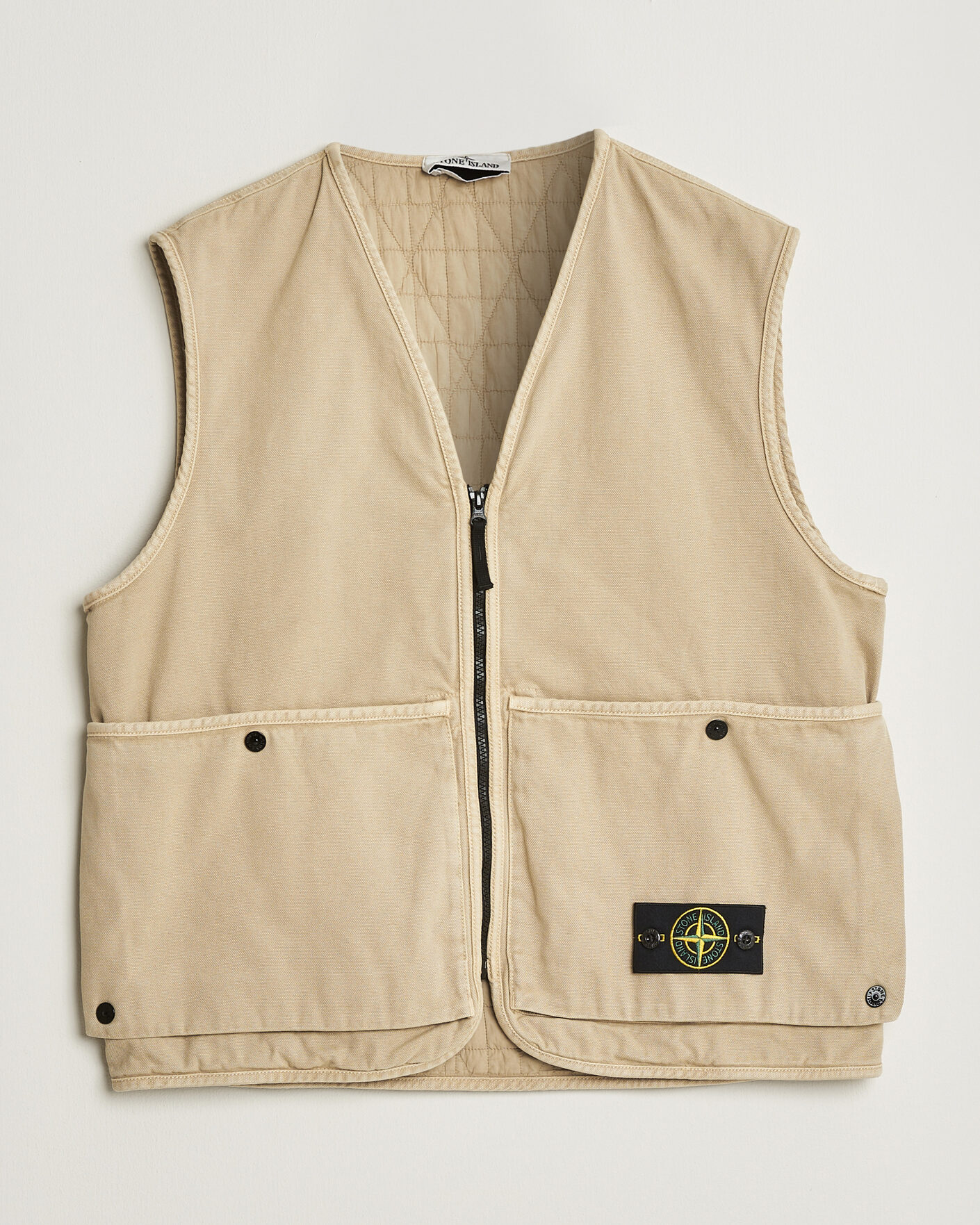 Men | Gilets | Stone Island | Organic Panama Cotton Padded Vest Desert