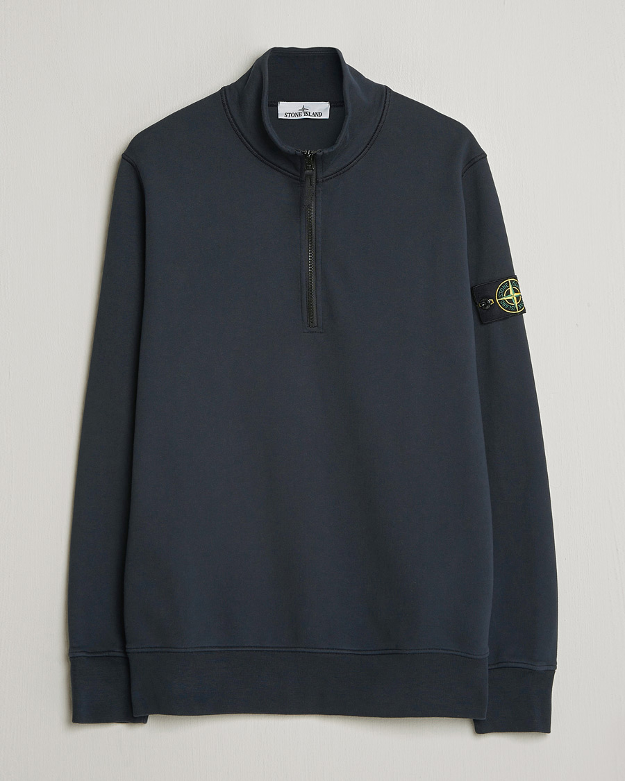 Men | Sweaters & Knitwear | Stone Island | Garment Dyed Fleece Half Zip Navy