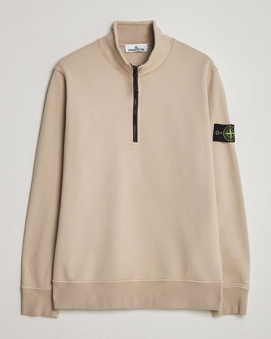 Stone Island Garment Dyed Fleece Half Zip Desert at CareOfCarl.com