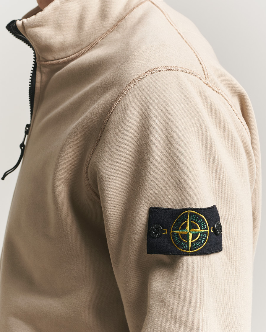 Stone Island Garment Dyed Fleece Half Zip Desert at CareOfCarl.com