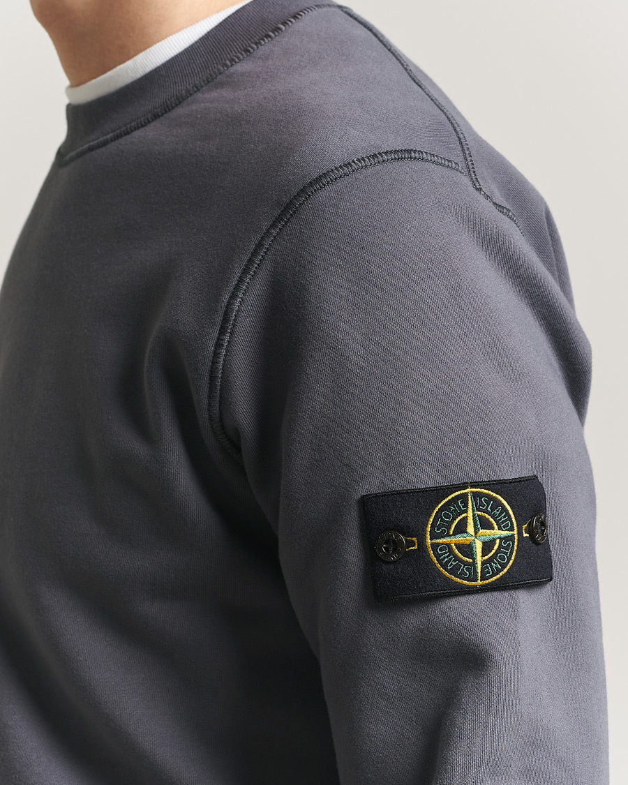 Men | Sweaters & Knitwear | Stone Island | Garment Dyed Fleece Sweatshirt Blue/Grey