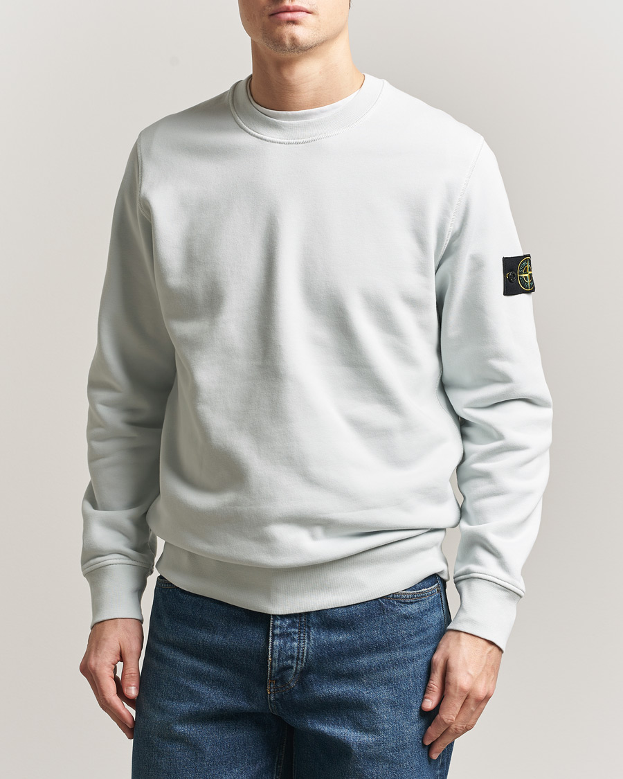Men | Sweaters & Knitwear | Stone Island | Garment Dyed Fleece Sweatshirt Sky Blue
