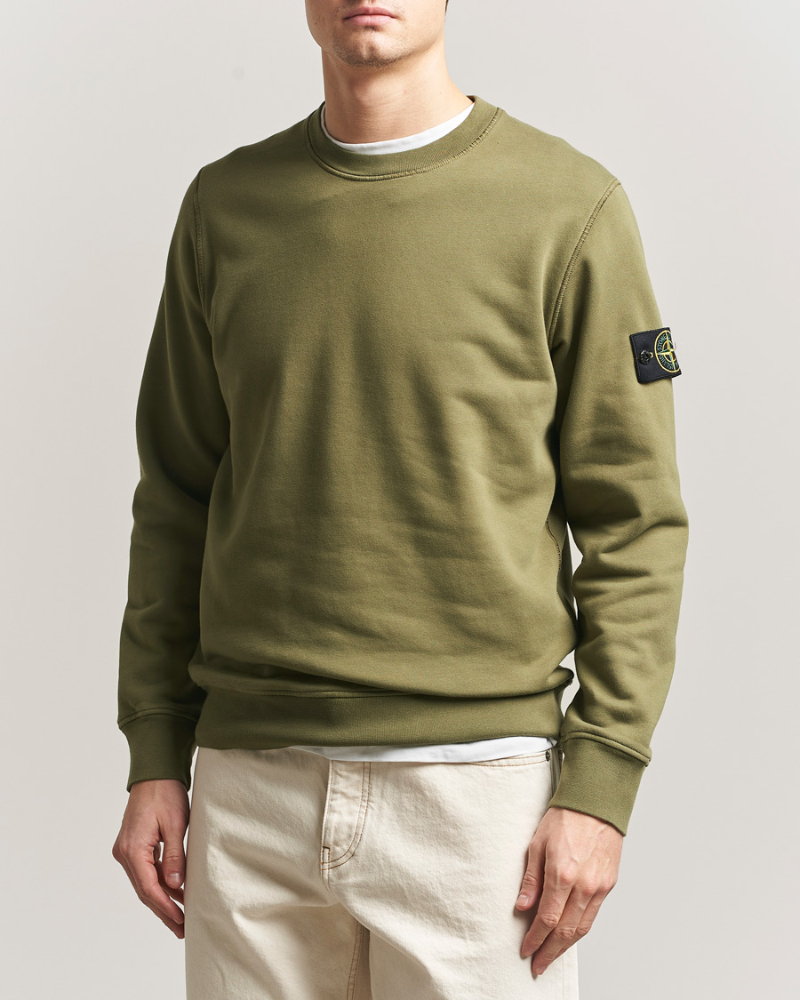 Men | Sweaters & Knitwear | Stone Island | Garment Dyed Fleece Sweatshirt Military Green