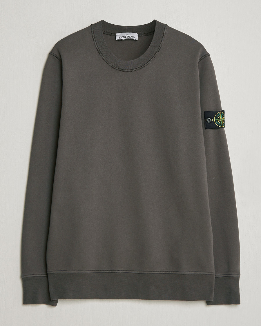 Men | Sweaters & Knitwear | Stone Island | Garment Dyed Fleece Sweatshirt Charcoal