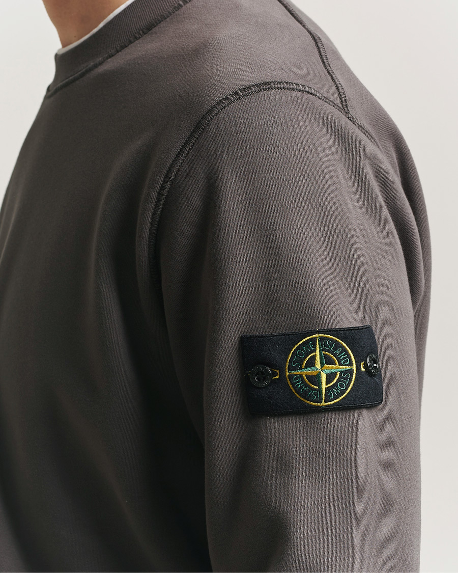 Men | Sweaters & Knitwear | Stone Island | Garment Dyed Fleece Sweatshirt Charcoal