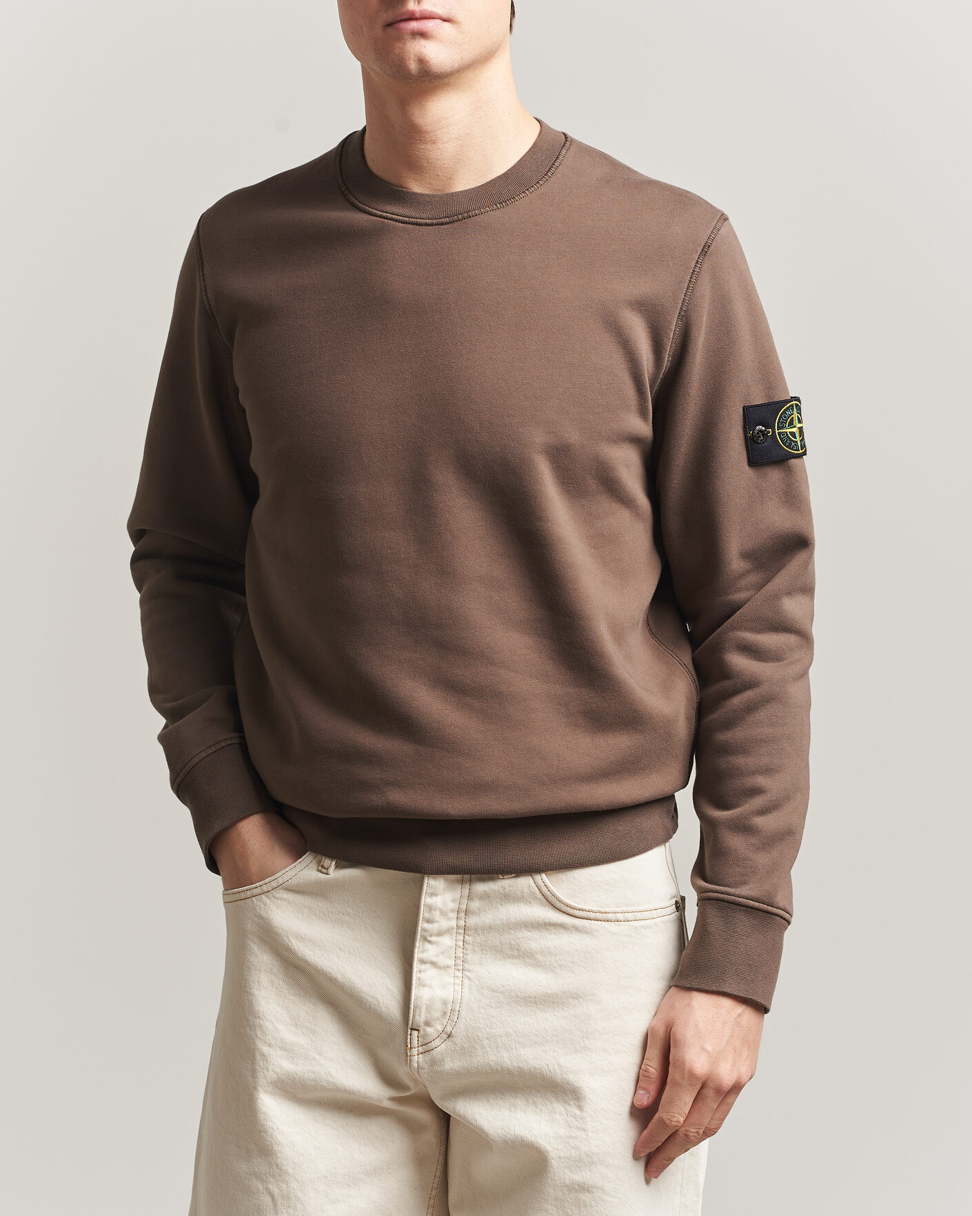 Men | Sweaters & Knitwear | Stone Island | Garment Dyed Fleece Sweatshirt Umber