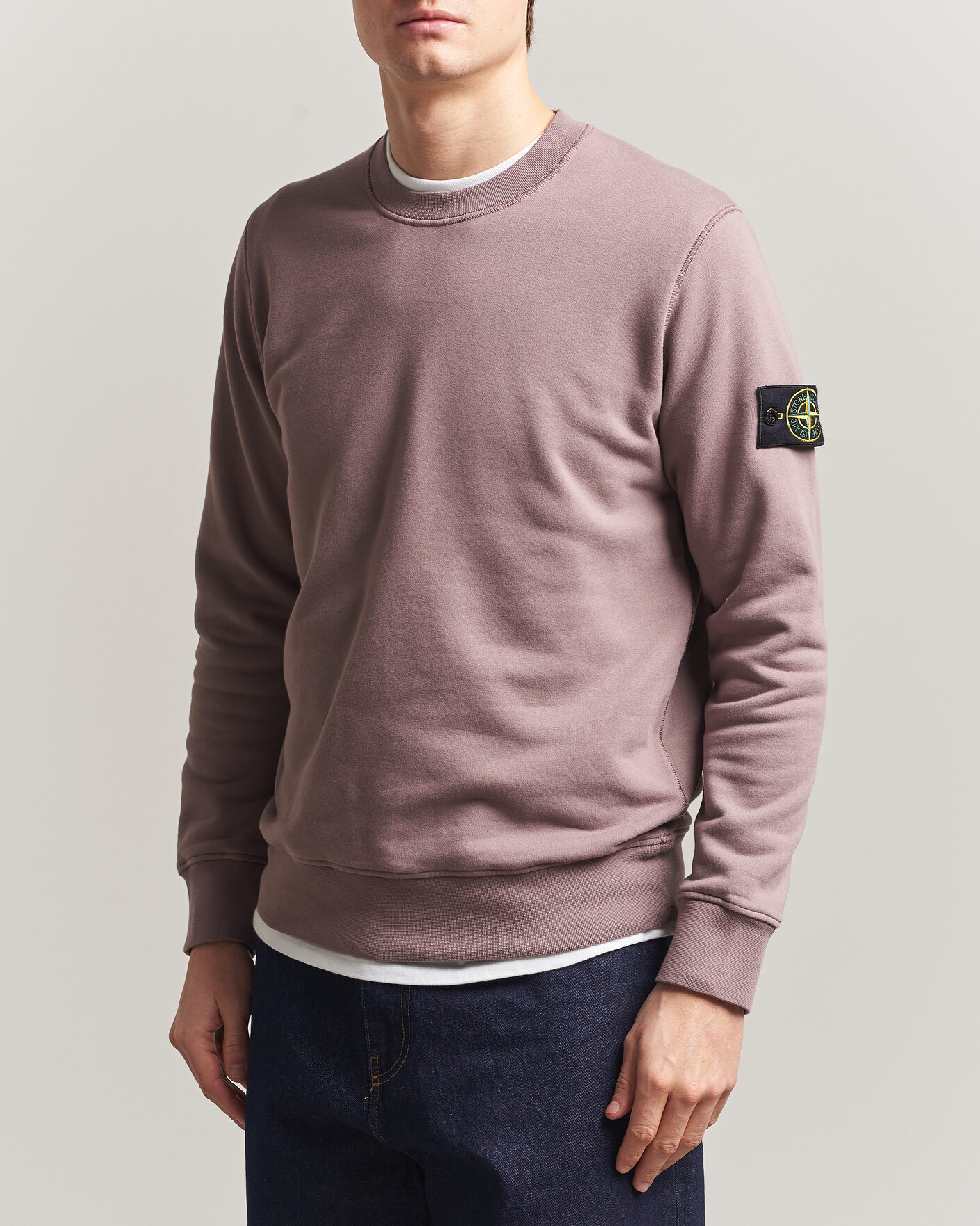 Men | Sweaters & Knitwear | Stone Island | Garment Dyed Fleece Sweatshirt Purple Grey