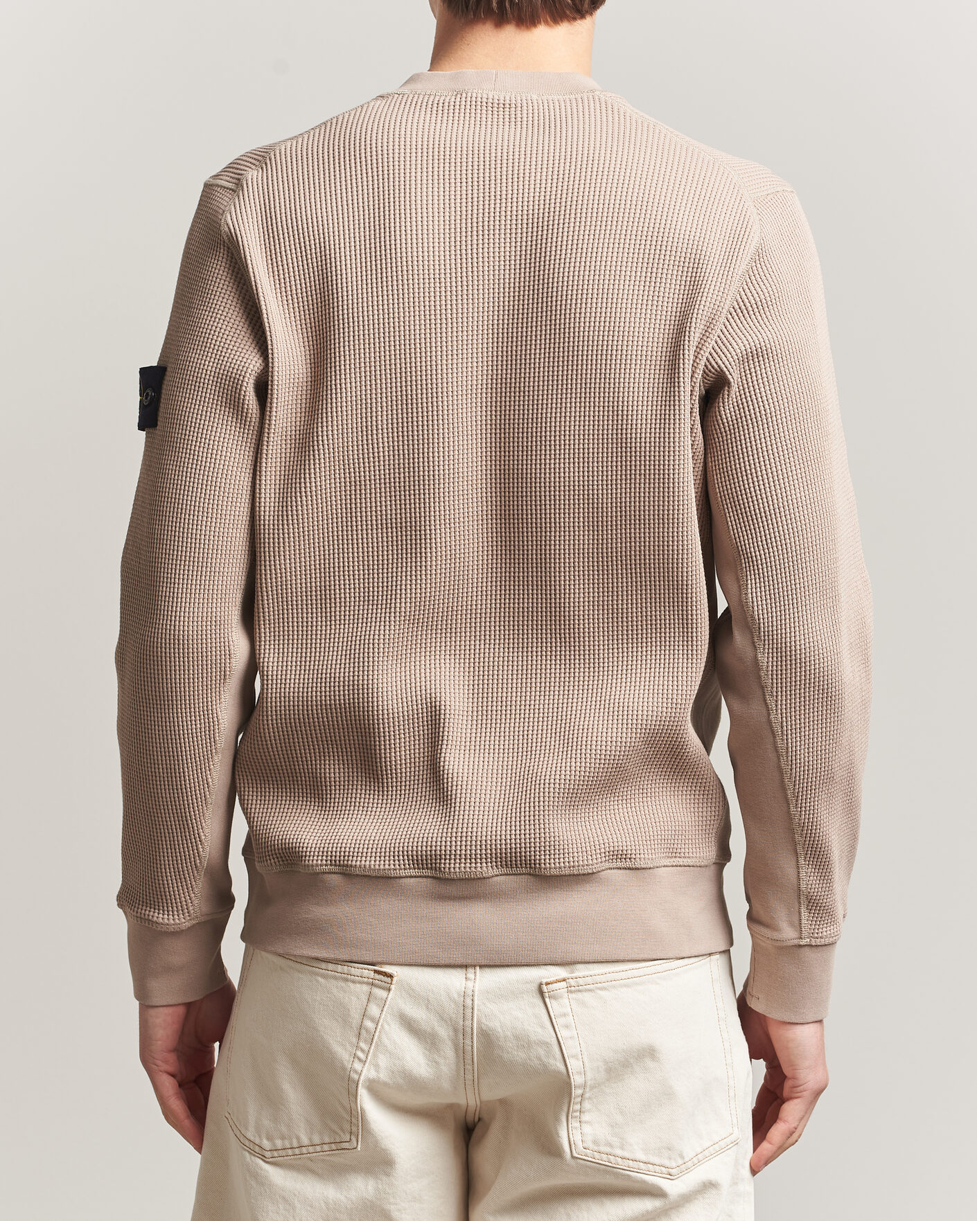 Men | Sweaters & Knitwear | Stone Island | Organic Cotton Waffle Fleece Sweatshirt Desert