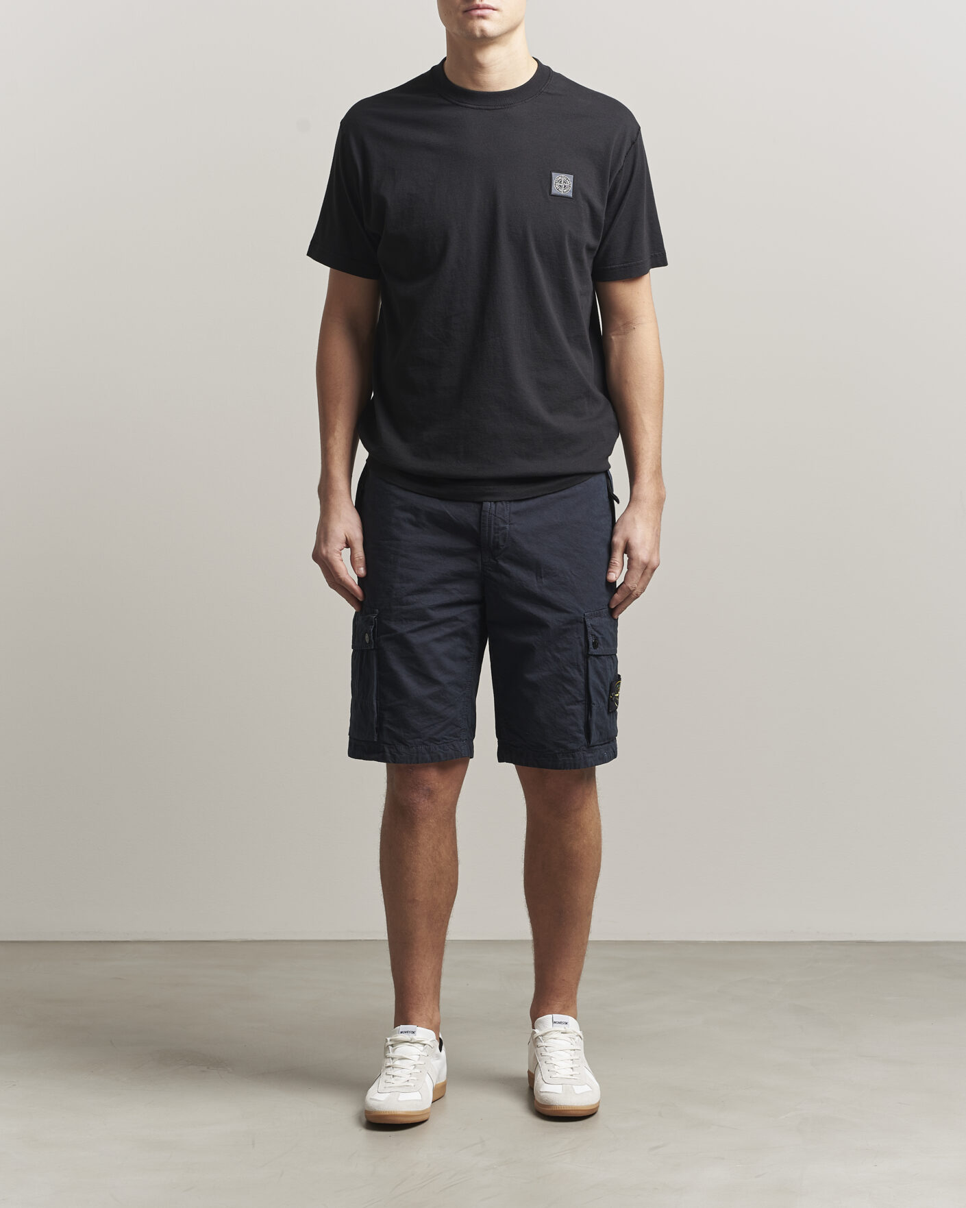 Men | Shorts | Stone Island | Brushed Cotton Canvas Cargo Shorts Navy