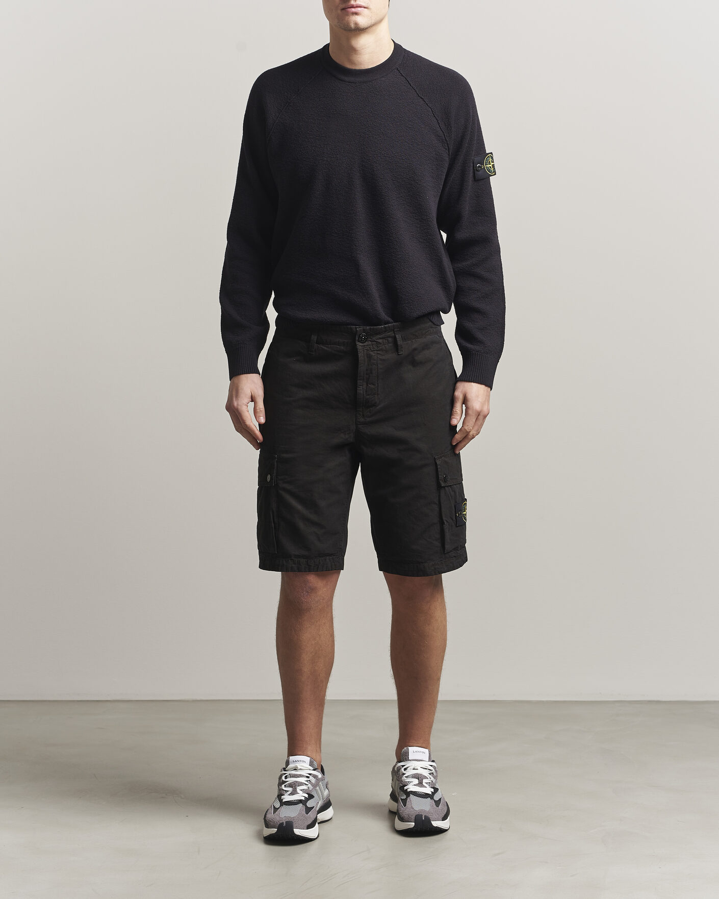 Men | Shorts | Stone Island | Brushed Cotton Canvas Cargo Shorts Black
