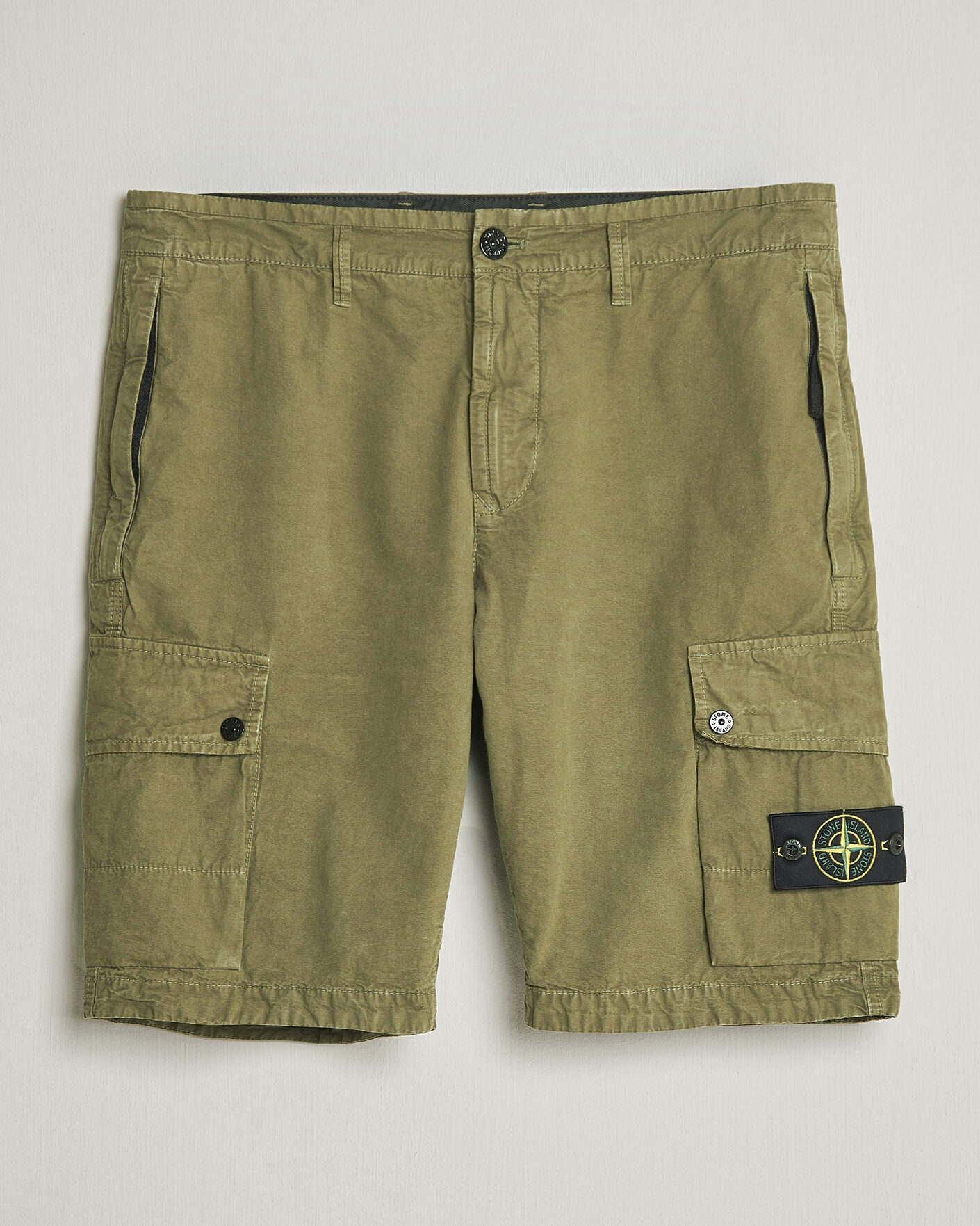 Men | Shorts | Stone Island | Brushed Cotton Canvas Cargo Shorts Military Green