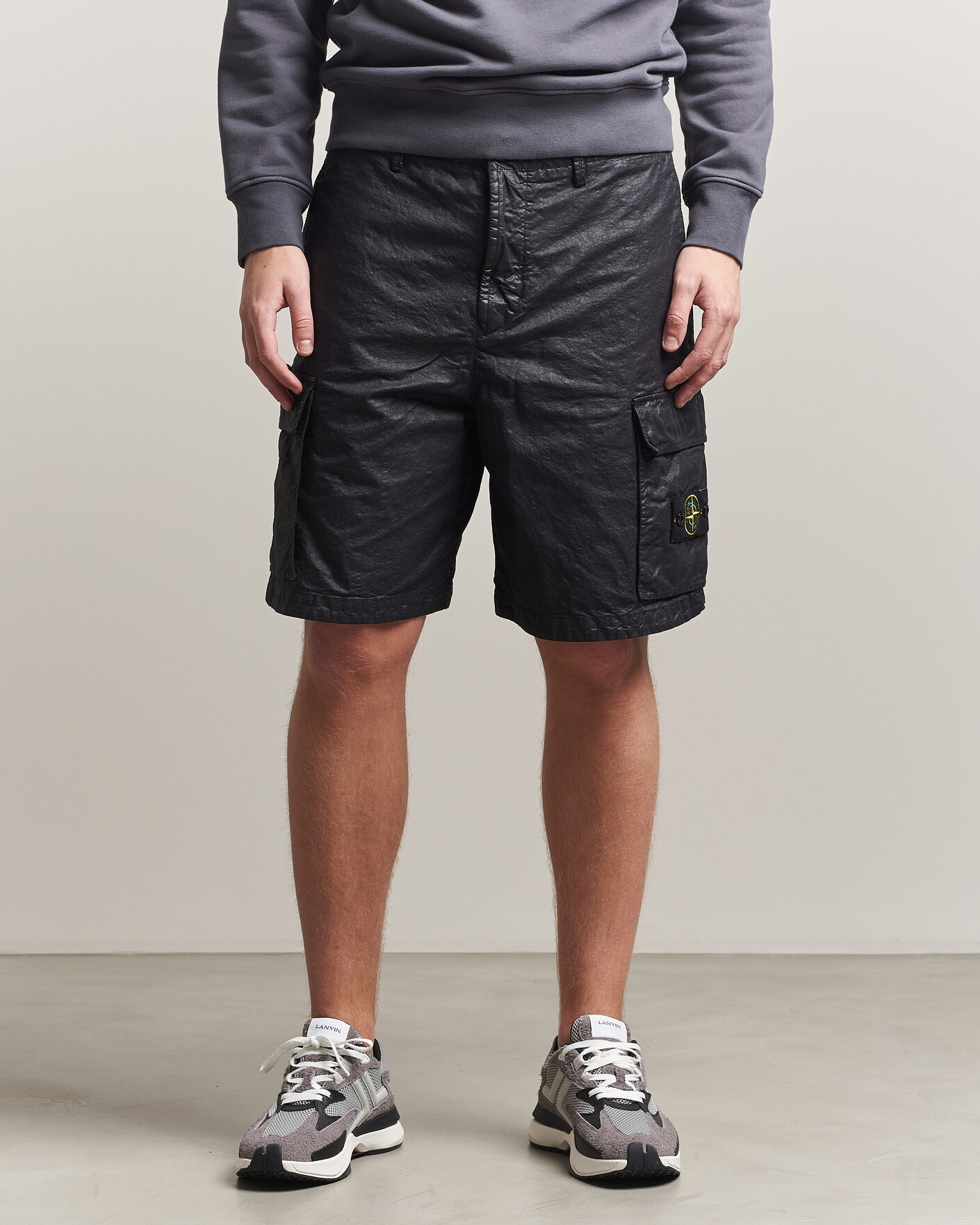 Men | Shorts | Stone Island | Nylon Panama Cargo Shorts Black