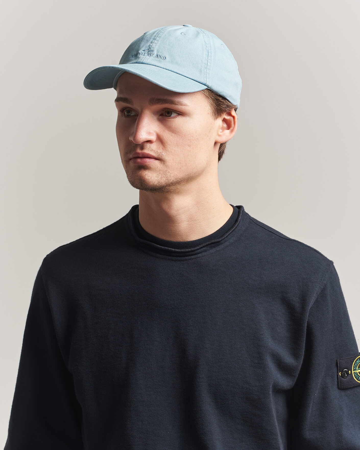 Men | Hats & Caps | Stone Island | Cotton Gabardine Cap Dusty Blue