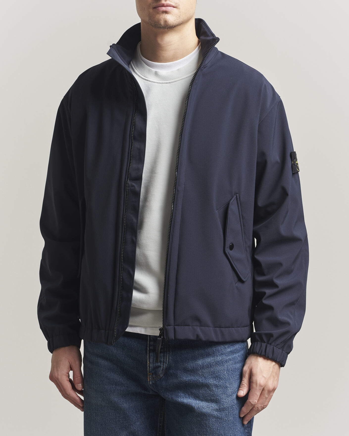 Sunspel Boiled Wool Jersey Jacket Navy at CareOfCarl.com