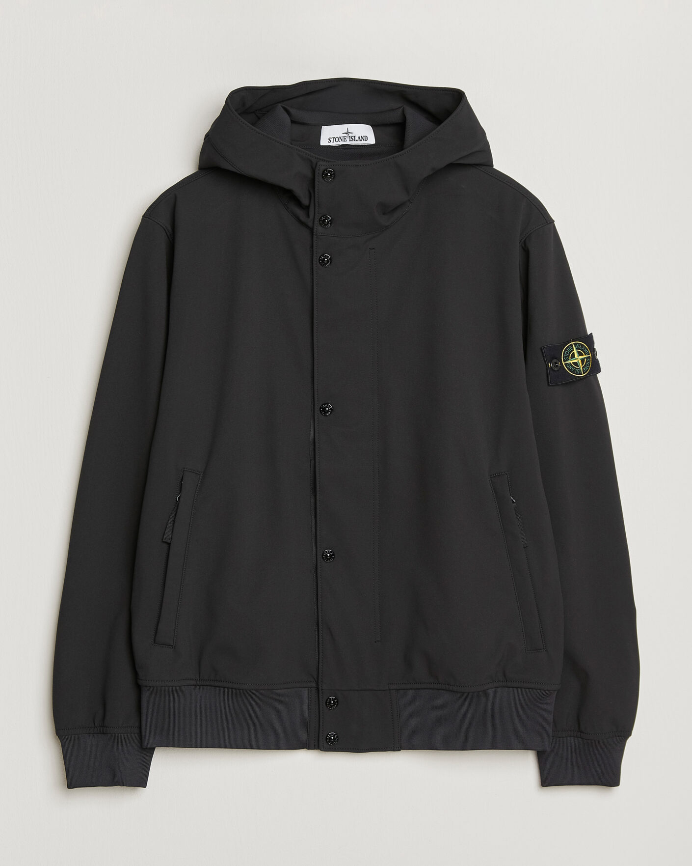 Men | Coats & Jackets | Stone Island | Soft Shell Hooded Jacket Black