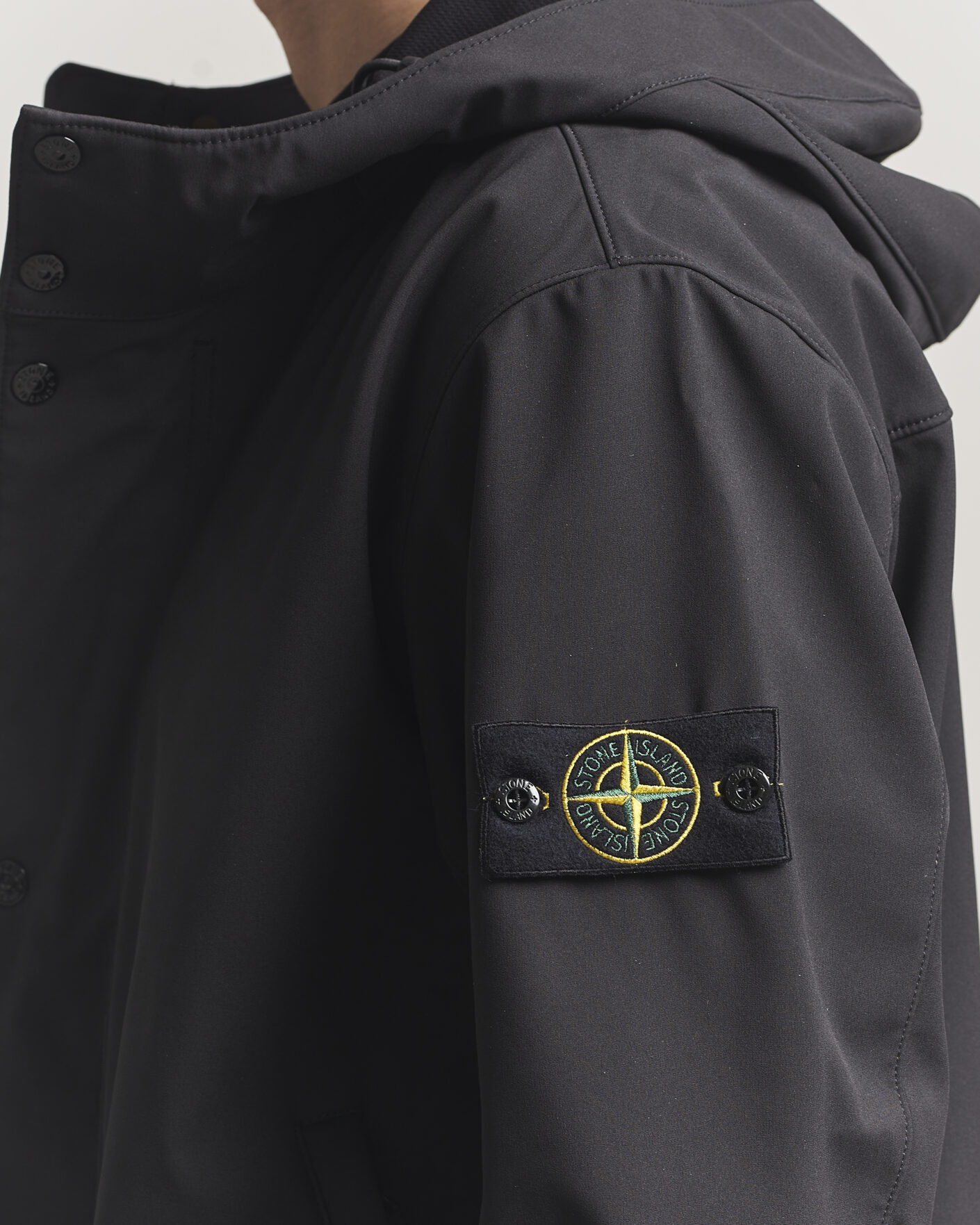 Men | Coats & Jackets | Stone Island | Soft Shell Hooded Jacket Black