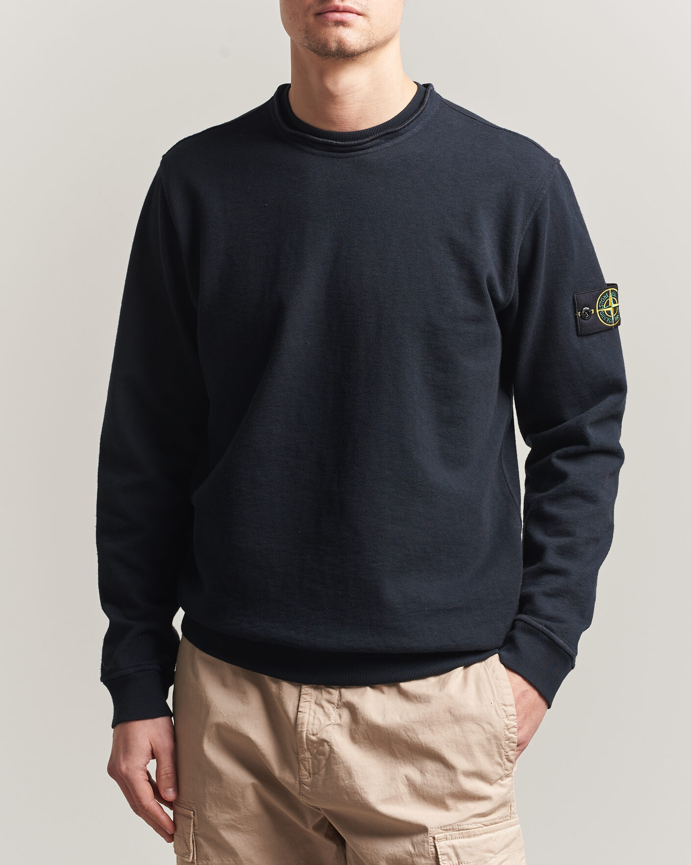 Men | Sweaters & Knitwear | Stone Island | Old Dyed Cotton Sweatshirt Navy