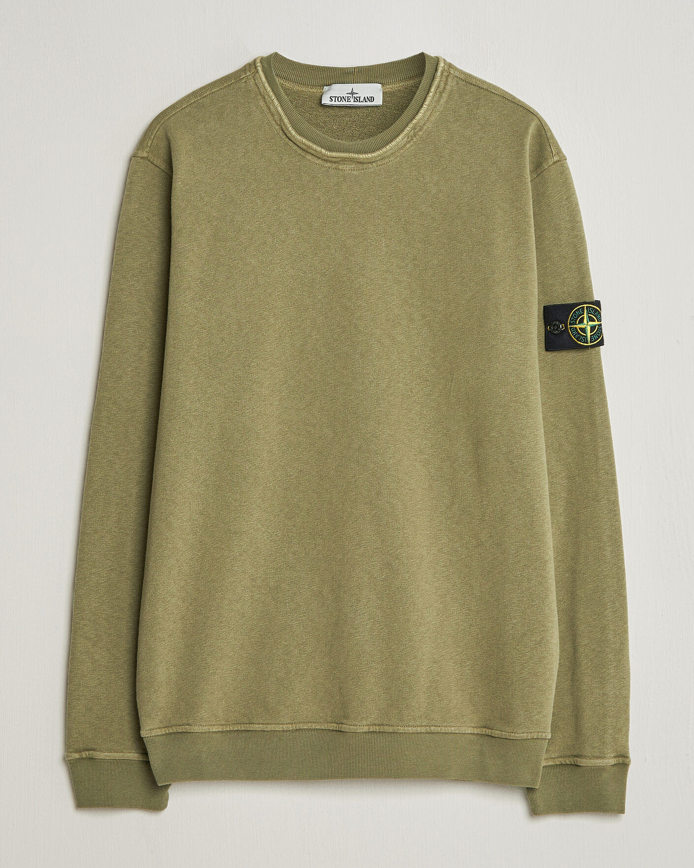 Men | Sweaters & Knitwear | Stone Island | Old Dyed Cotton Sweatshirt Military Green
