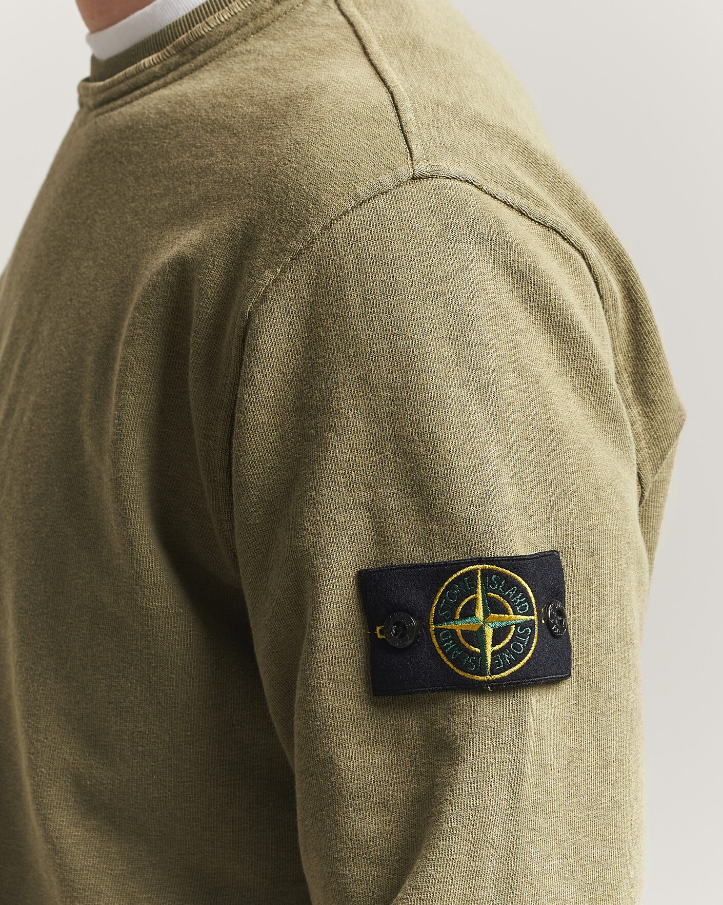 Men | Sweaters & Knitwear | Stone Island | Old Dyed Cotton Sweatshirt Military Green