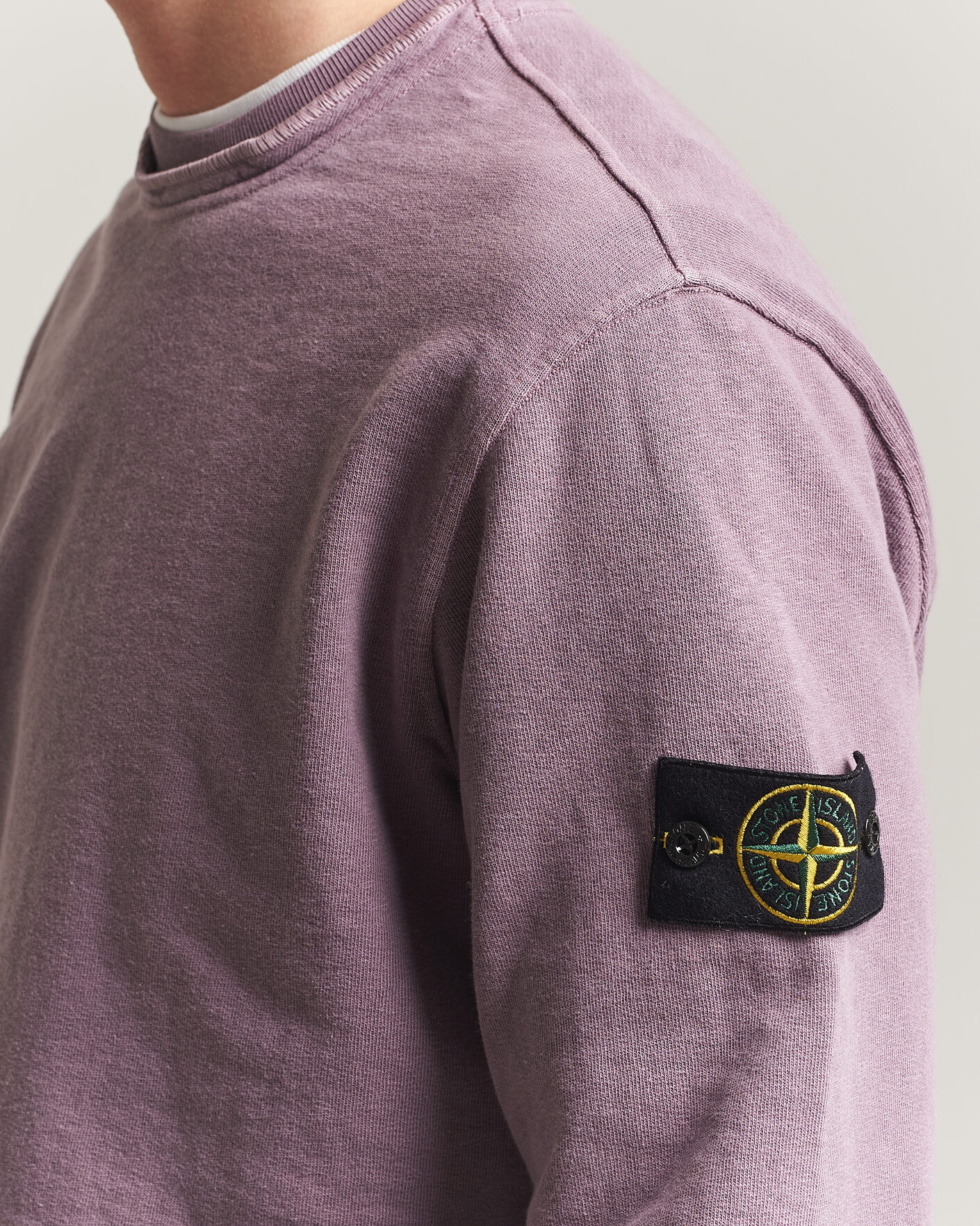 Men | Sweaters & Knitwear | Stone Island | Old Dyed Cotton Sweatshirt Purple Grey
