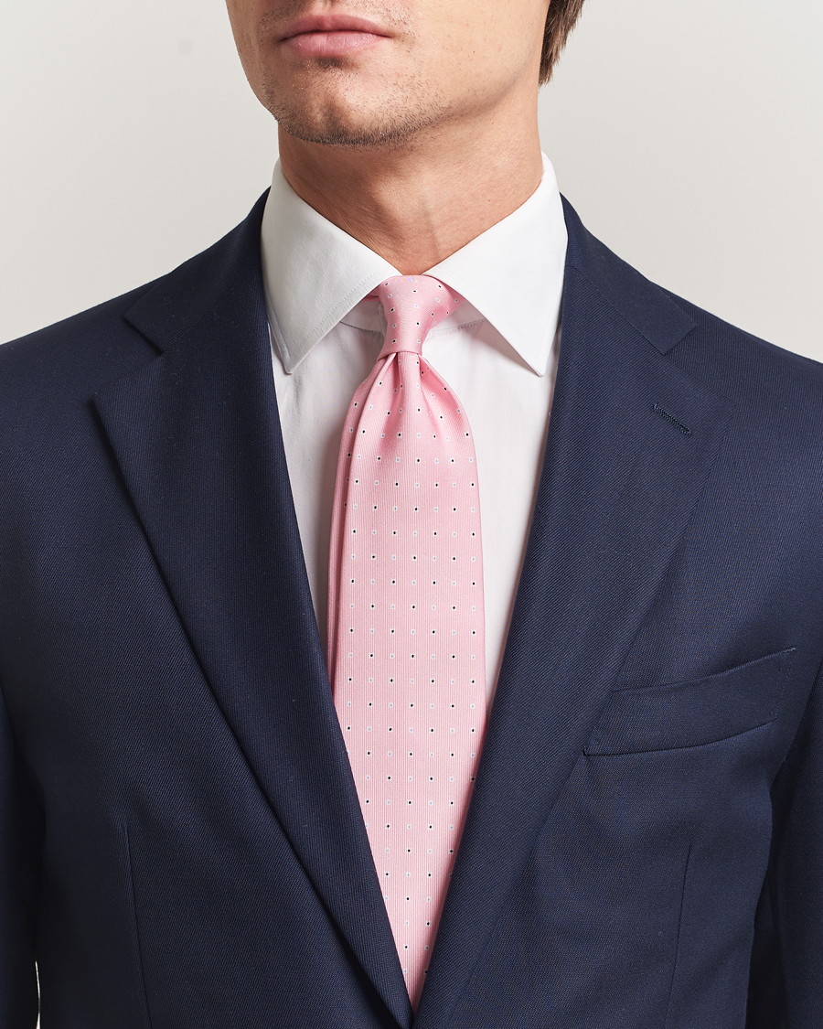Men | Ties | E. Marinella | 3-Fold Printed Silk Tie Pink