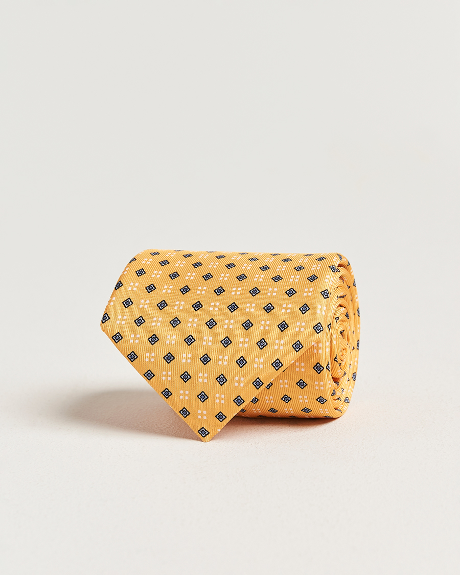 Men | Ties | E. Marinella | 3-Fold Printed Silk Tie Yellow