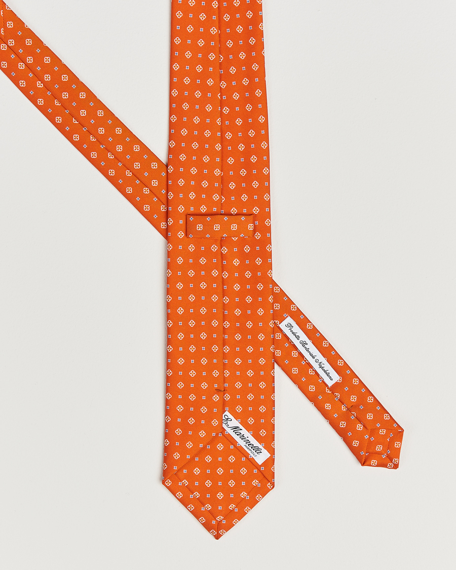 Men | Ties | E. Marinella | 3-Fold Printed Silk Tie Orange