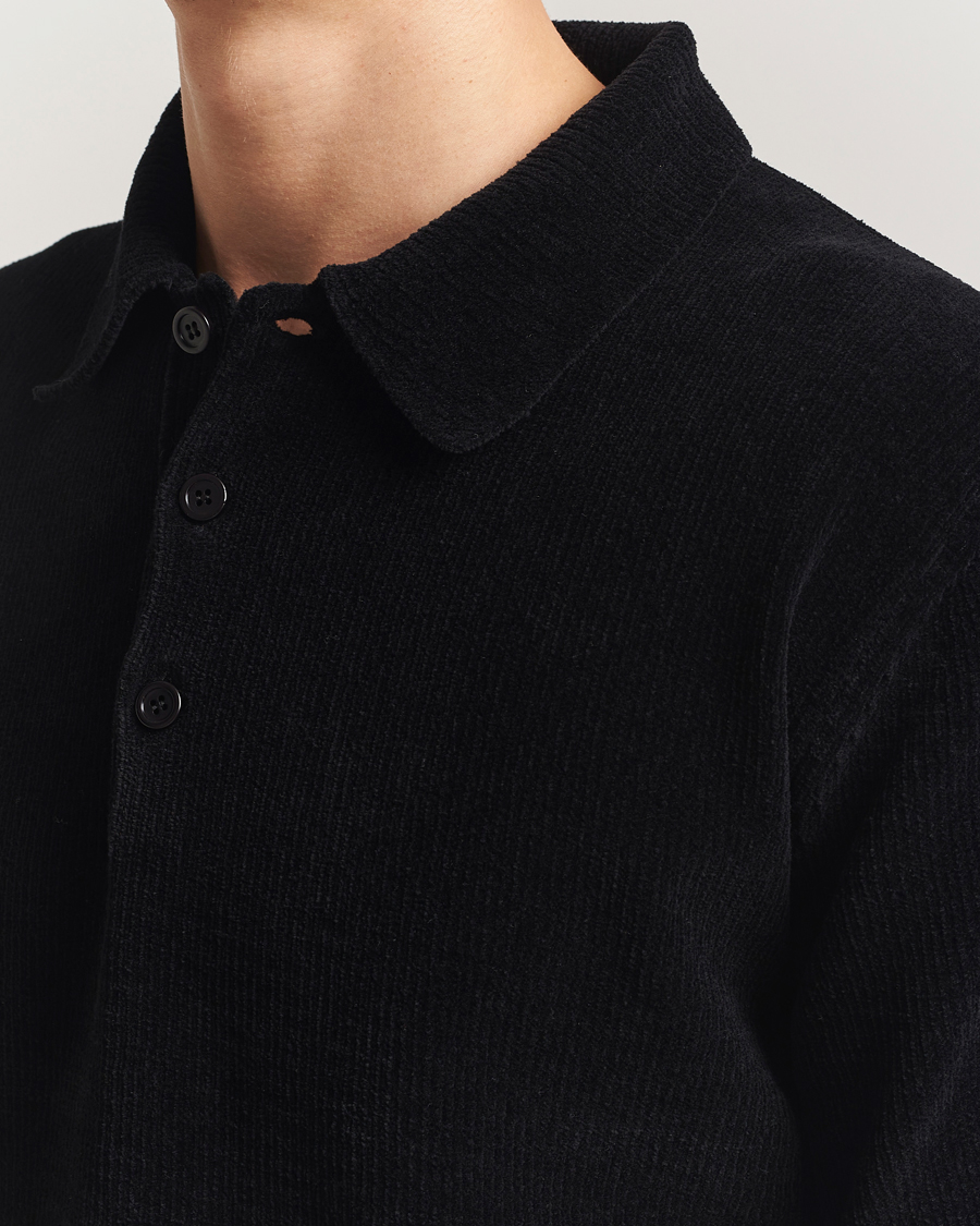 Men | Polo Shirts | Sunflower | Chenile Long Sleeve Polo Black