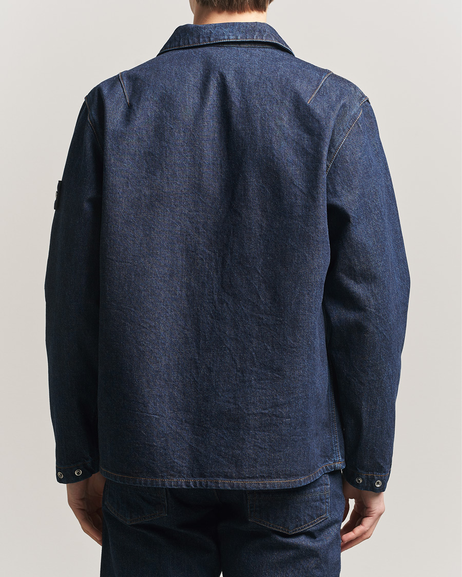 Stone Island Denim Zip Shirt Jacket Blue Rinse at CareOfCarl.com