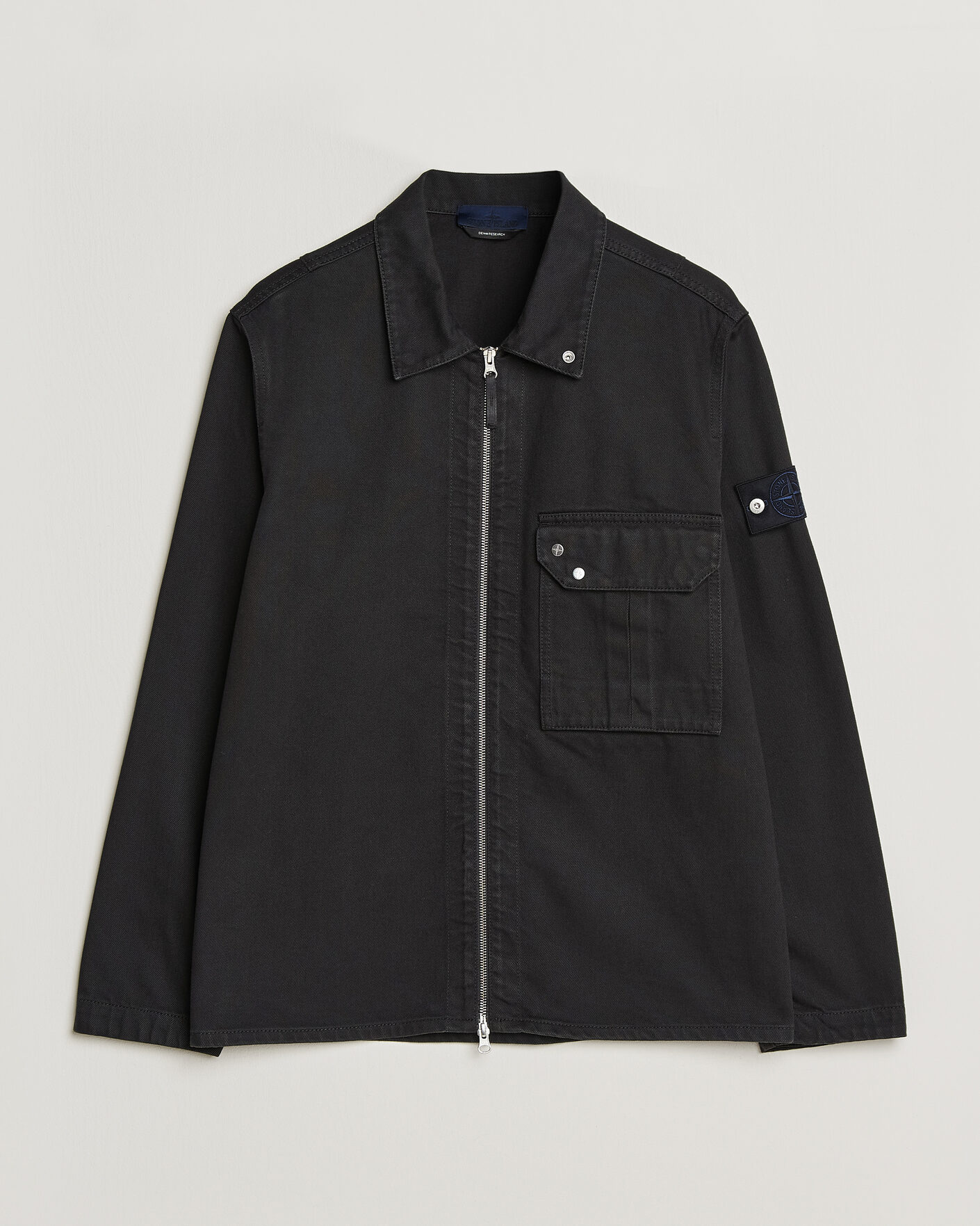 Men | Coats & Jackets | Stone Island | Denim Zip Overshirt Black