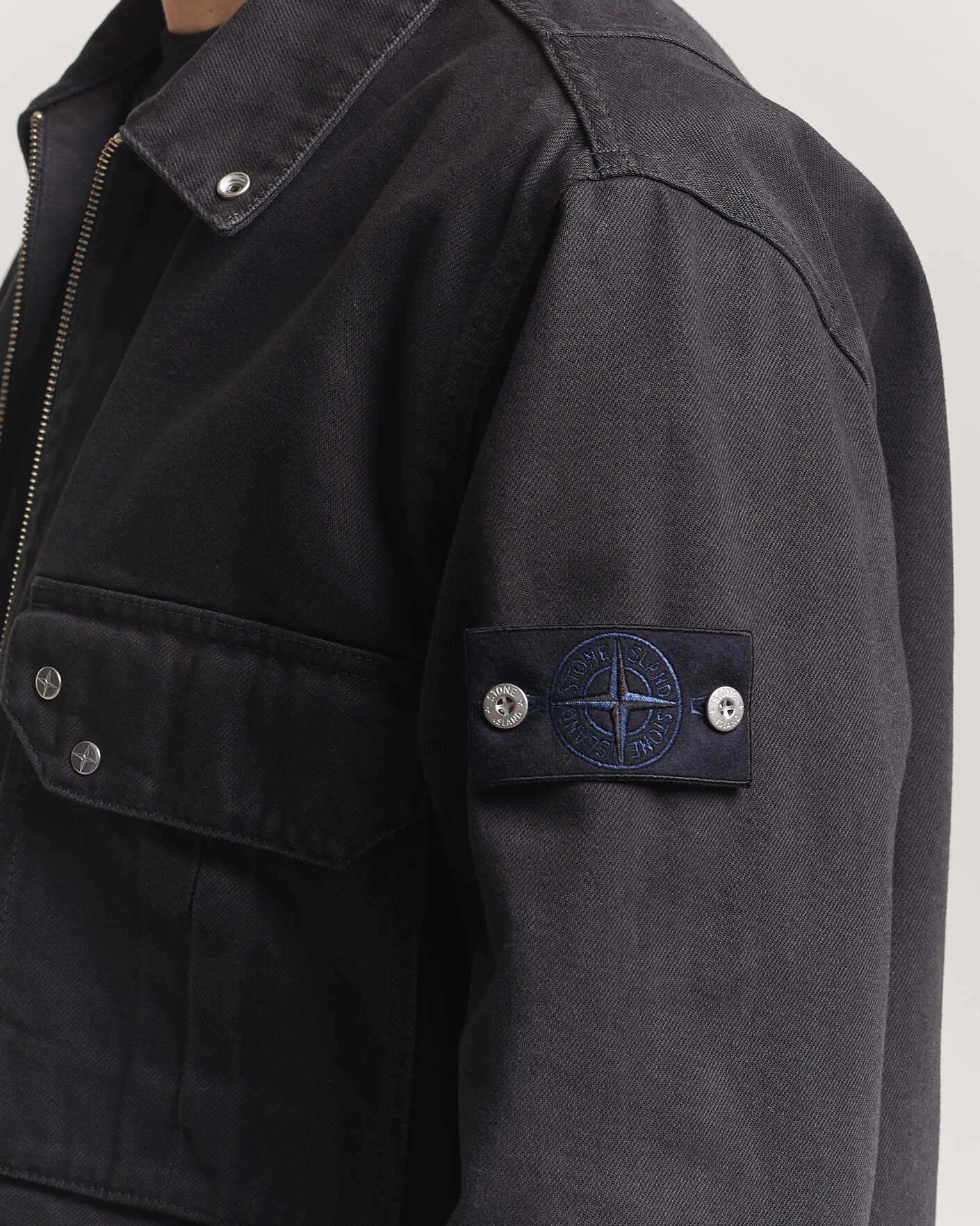 Men | Coats & Jackets | Stone Island | Denim Zip Overshirt Black