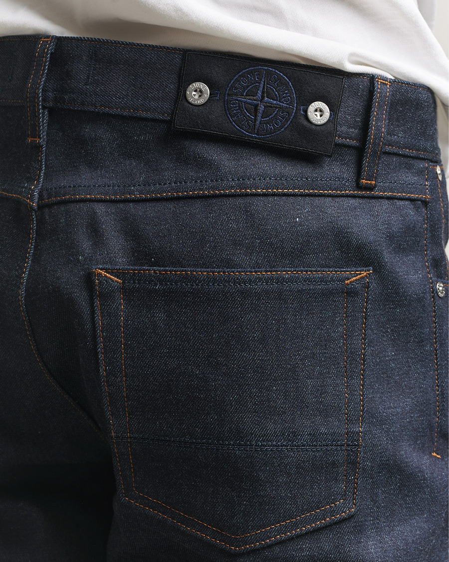 Men | Jeans | Stone Island | Straight Fit Raw Denim Jeans Blue