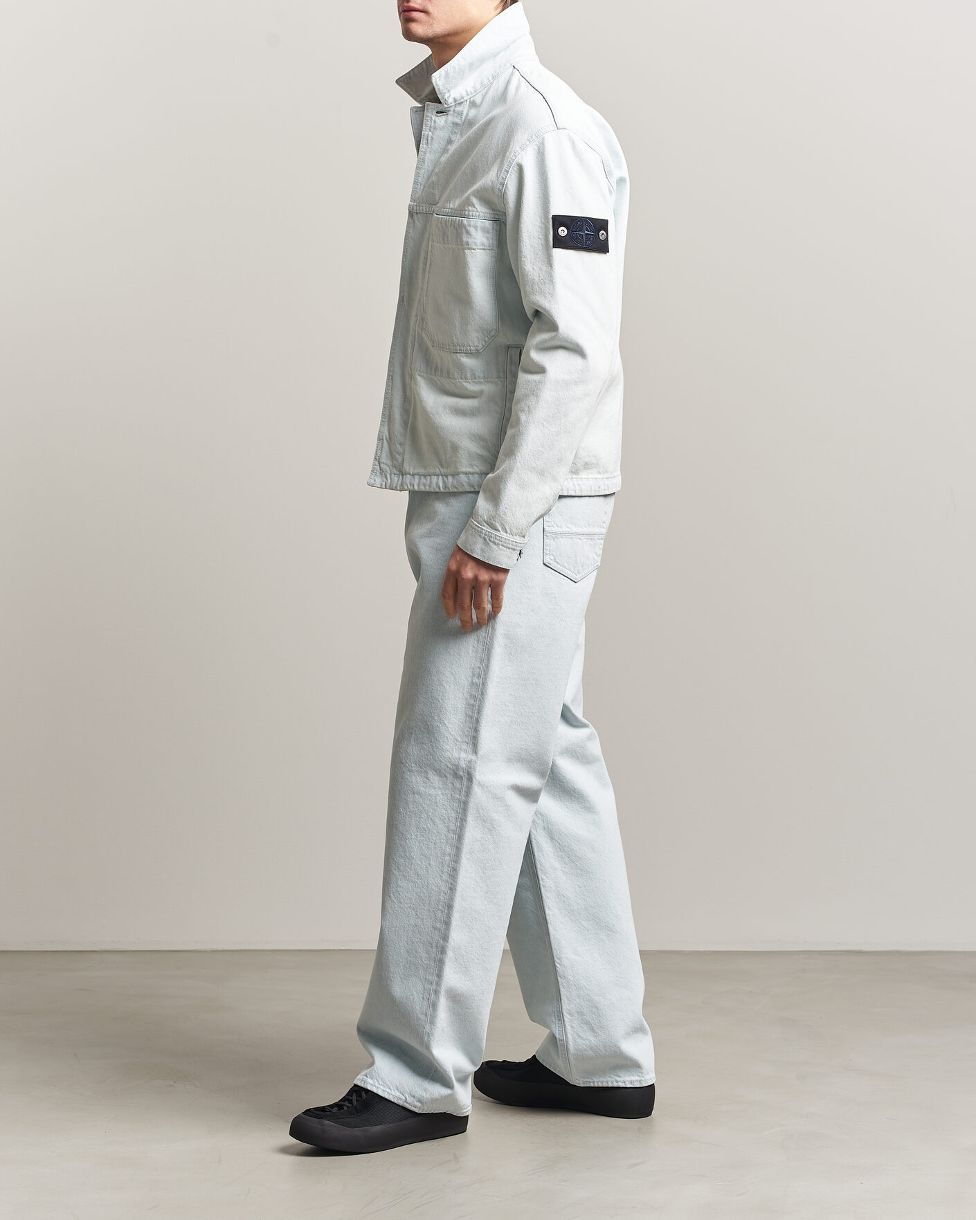 Men | Jeans | Stone Island | Loose Fit Denim Jeans Blue Extra Bleach