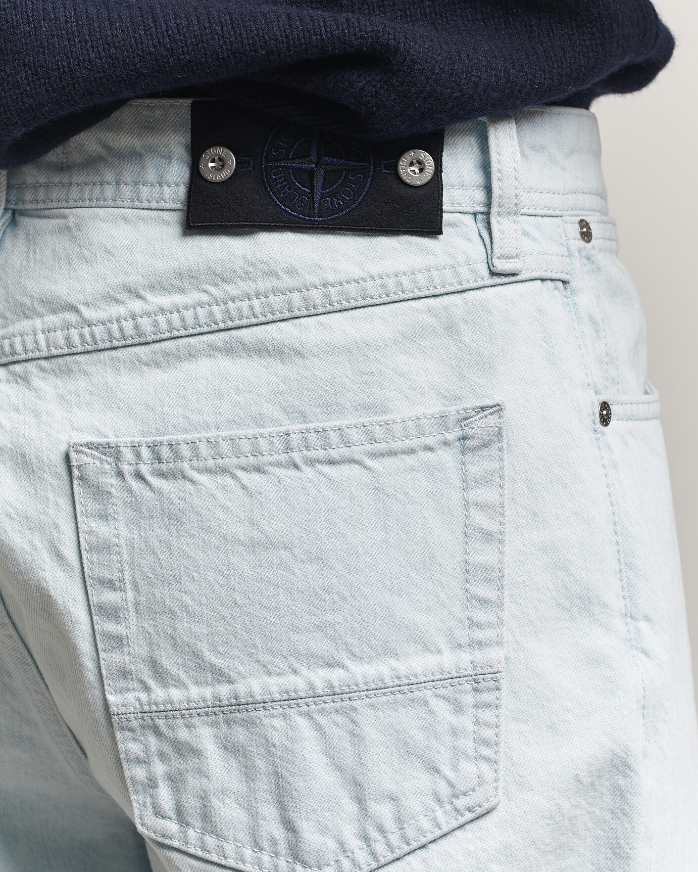 Men | Jeans | Stone Island | Loose Fit Denim Jeans Blue Extra Bleach