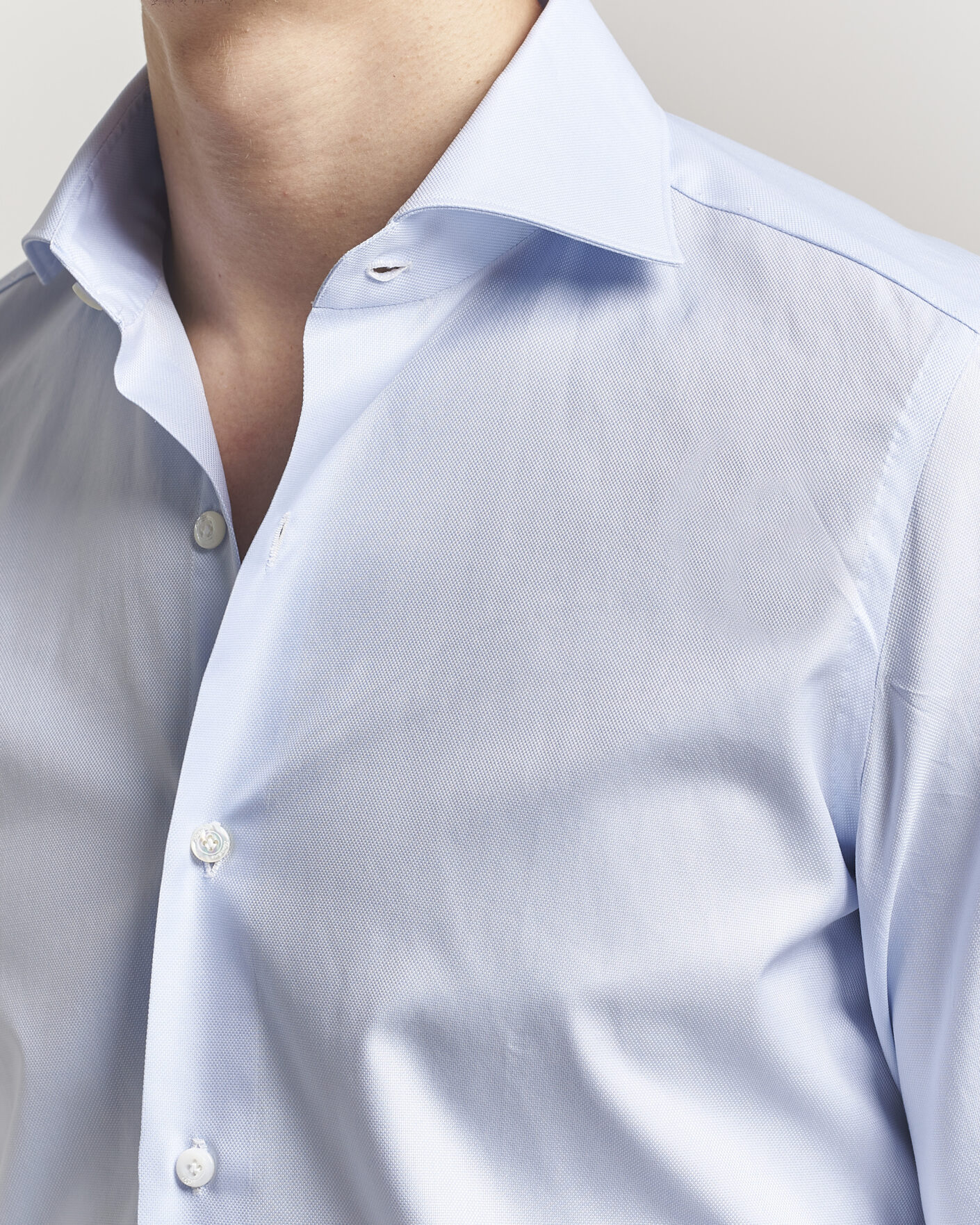 Finamore Napoli Milano Slim Royal Oxford Dress Shirt Light Blue at