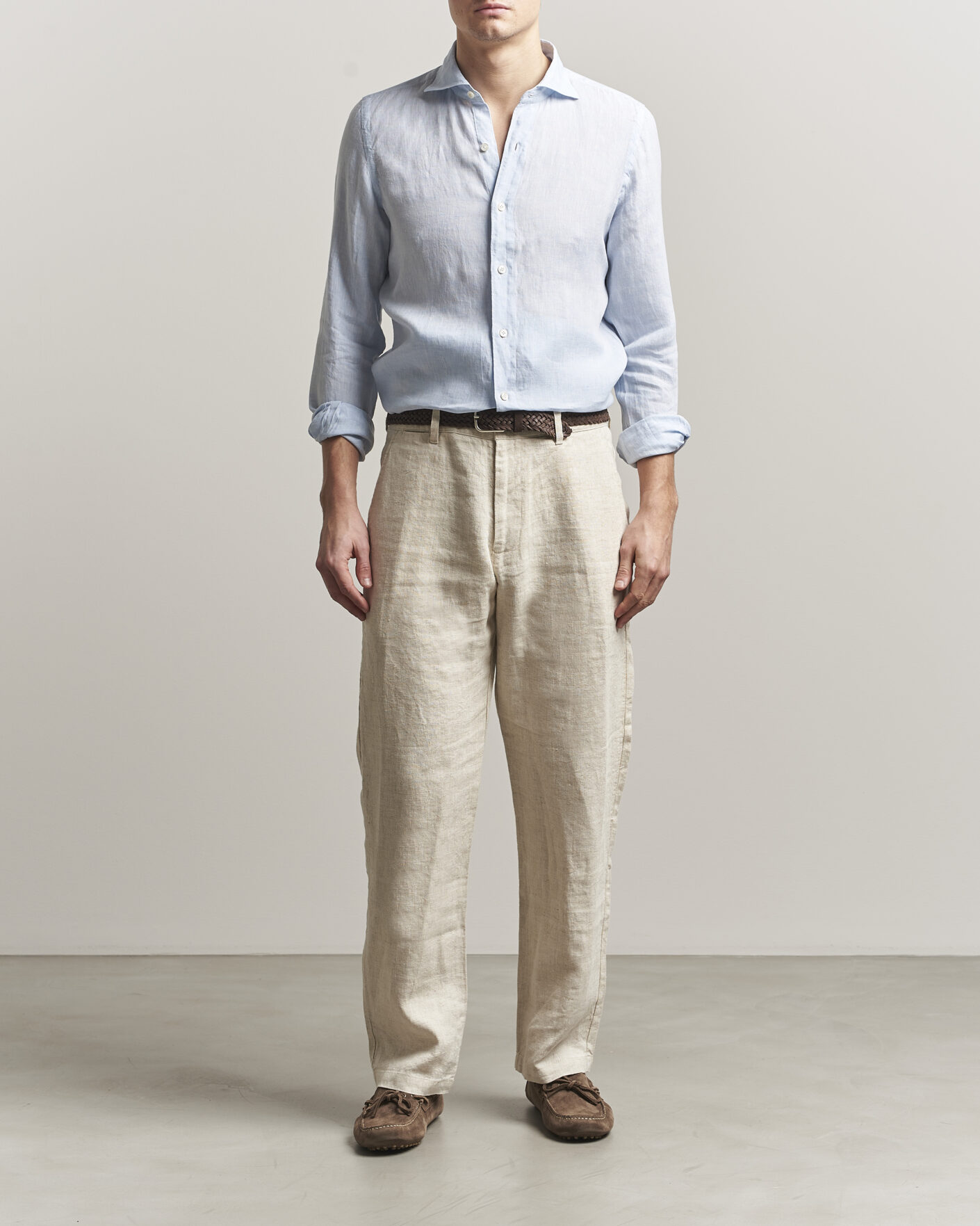 Men | Shirts | Finamore Napoli | Gaeta Linen Shirt Light Blue