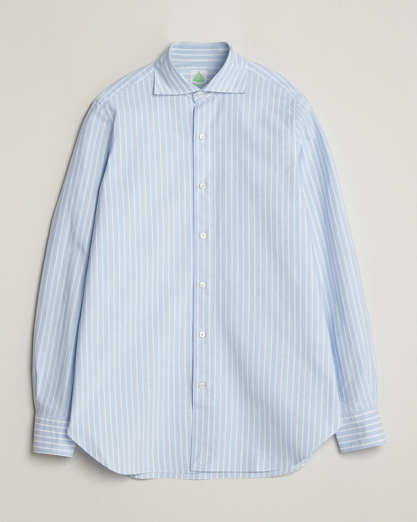 Men | Shirts | Finamore Napoli | Gaeta Pinpoint Oxford Shirt Light Blue Stripe