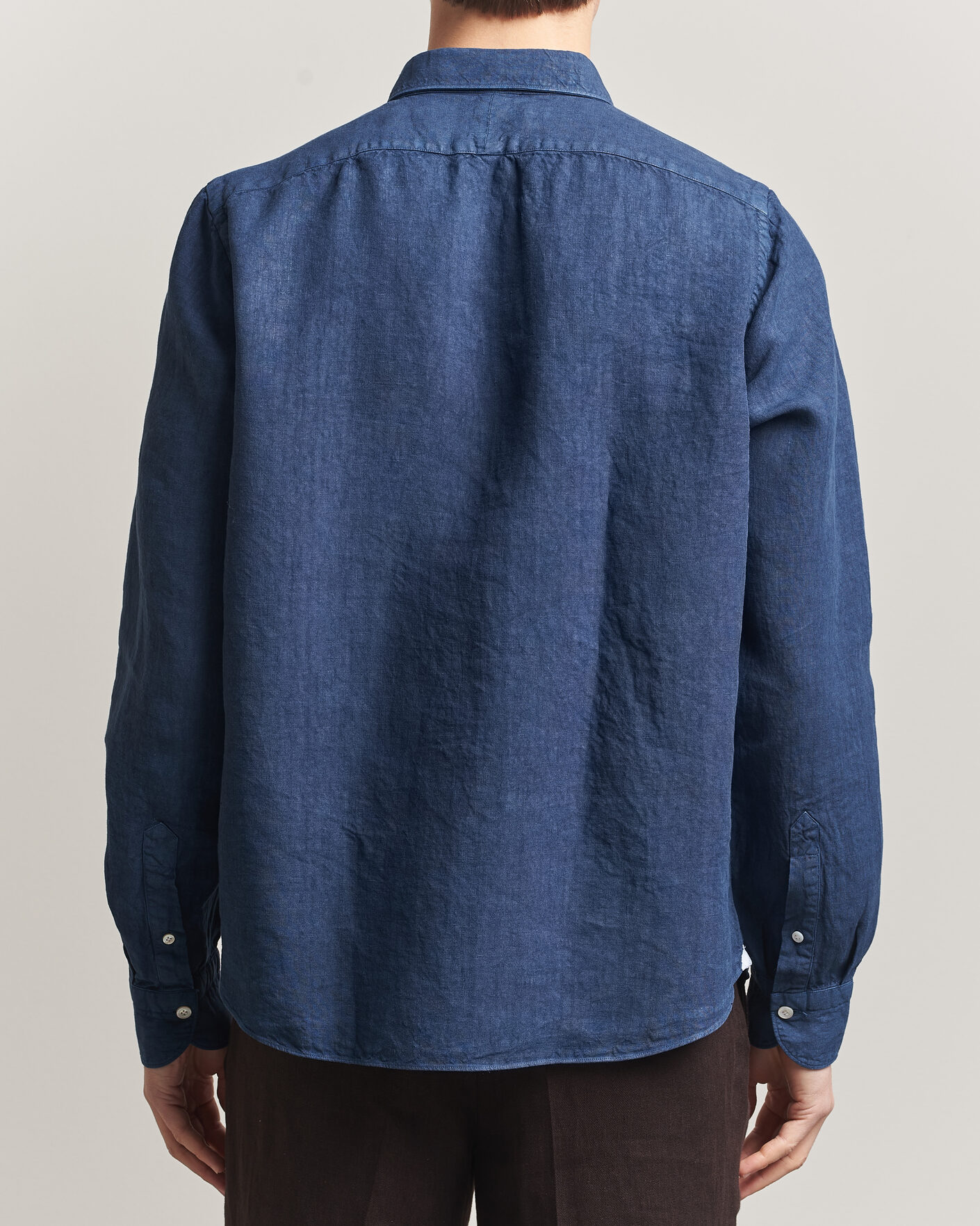Men | Shirts | Finamore Napoli | Salina Garment Dyed Linen Overshirt Navy
