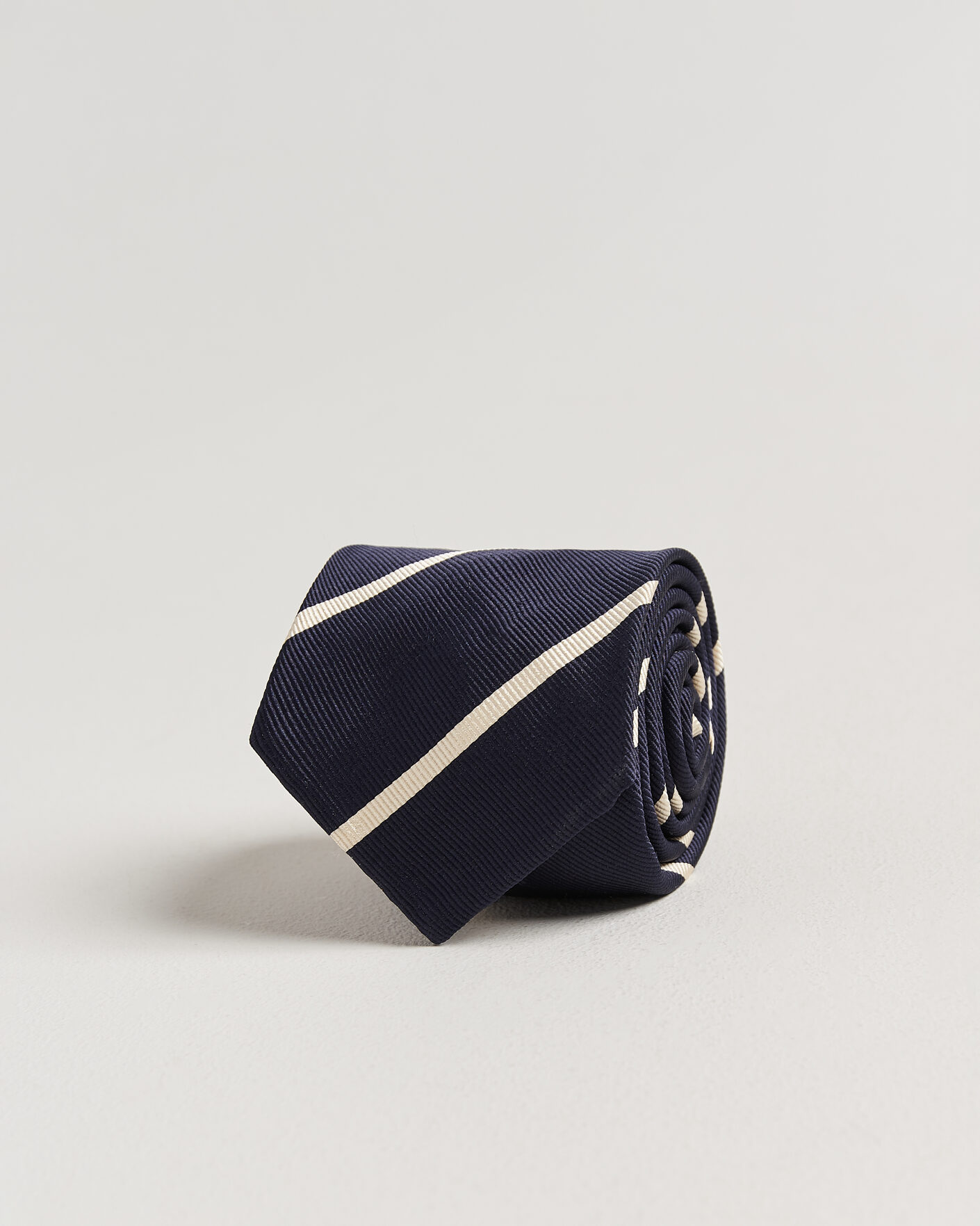 Men | Ties | Finamore Napoli | Regimental Stripe Silk Tie Navy/White