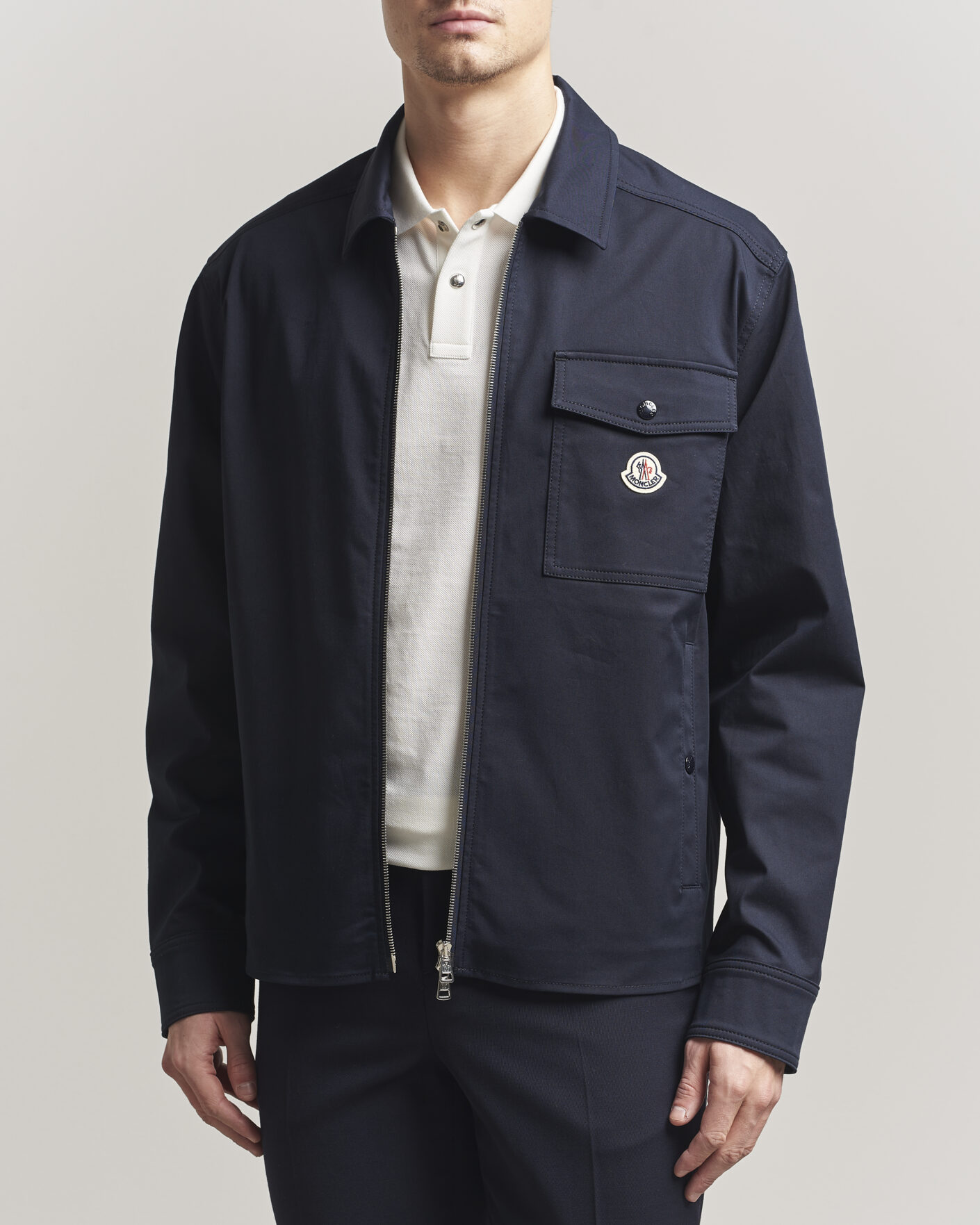 Men | Shirts | Moncler | Zip Overshirt Navy