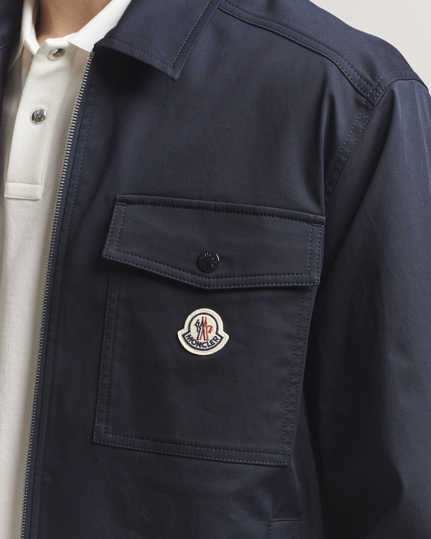 Men | Shirts | Moncler | Zip Overshirt Navy