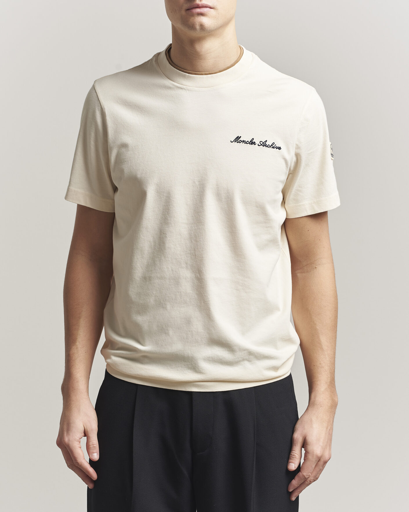 Men | T-Shirts | Moncler | Signature Logo T-Shirt Off White