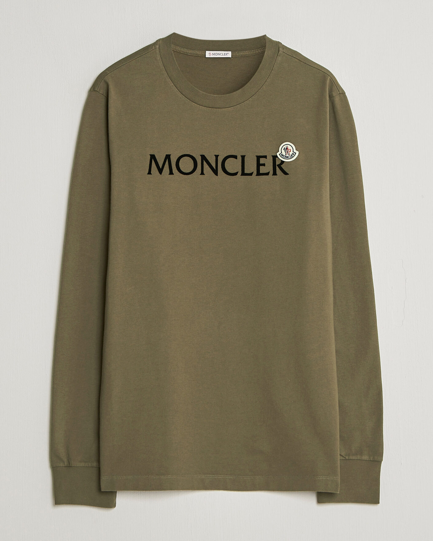 Men | T-Shirts | Moncler | Lettering Logo Long Sleeve T-Shirt Desert